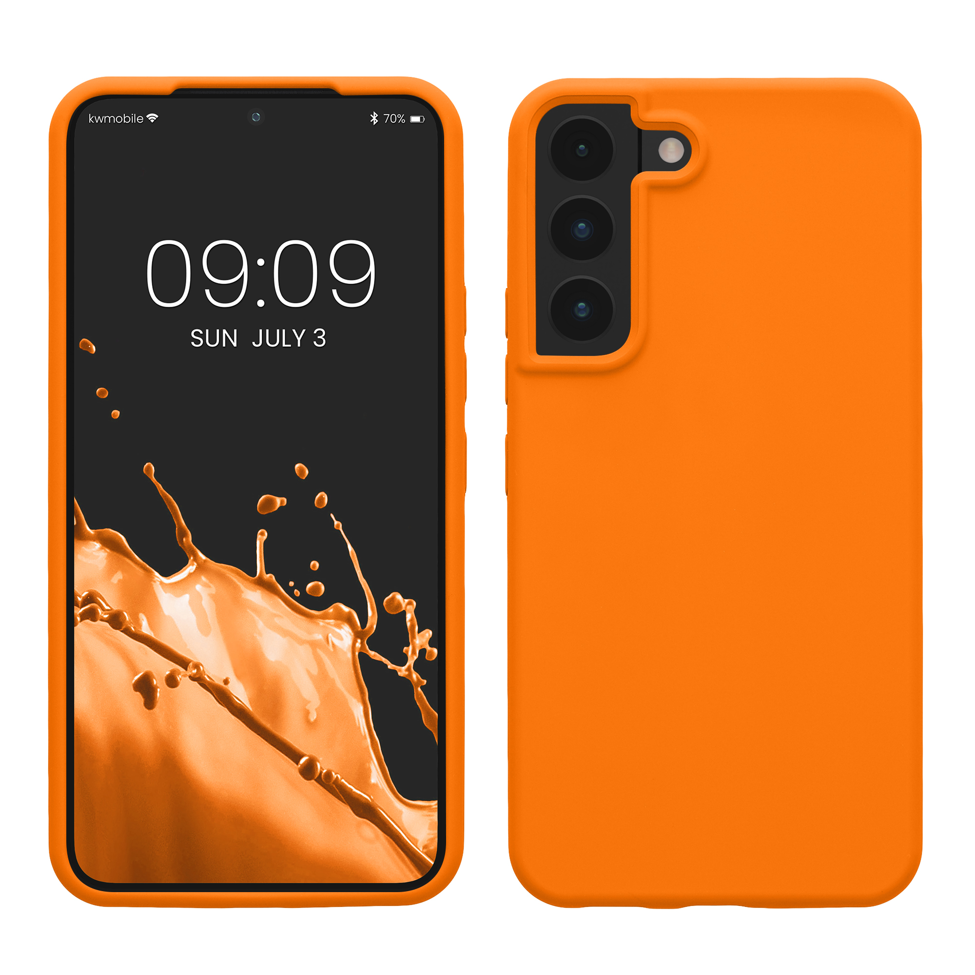 Kryt na mobil Galaxy S22 kwmobile Soft Cover ovocně oranžová
