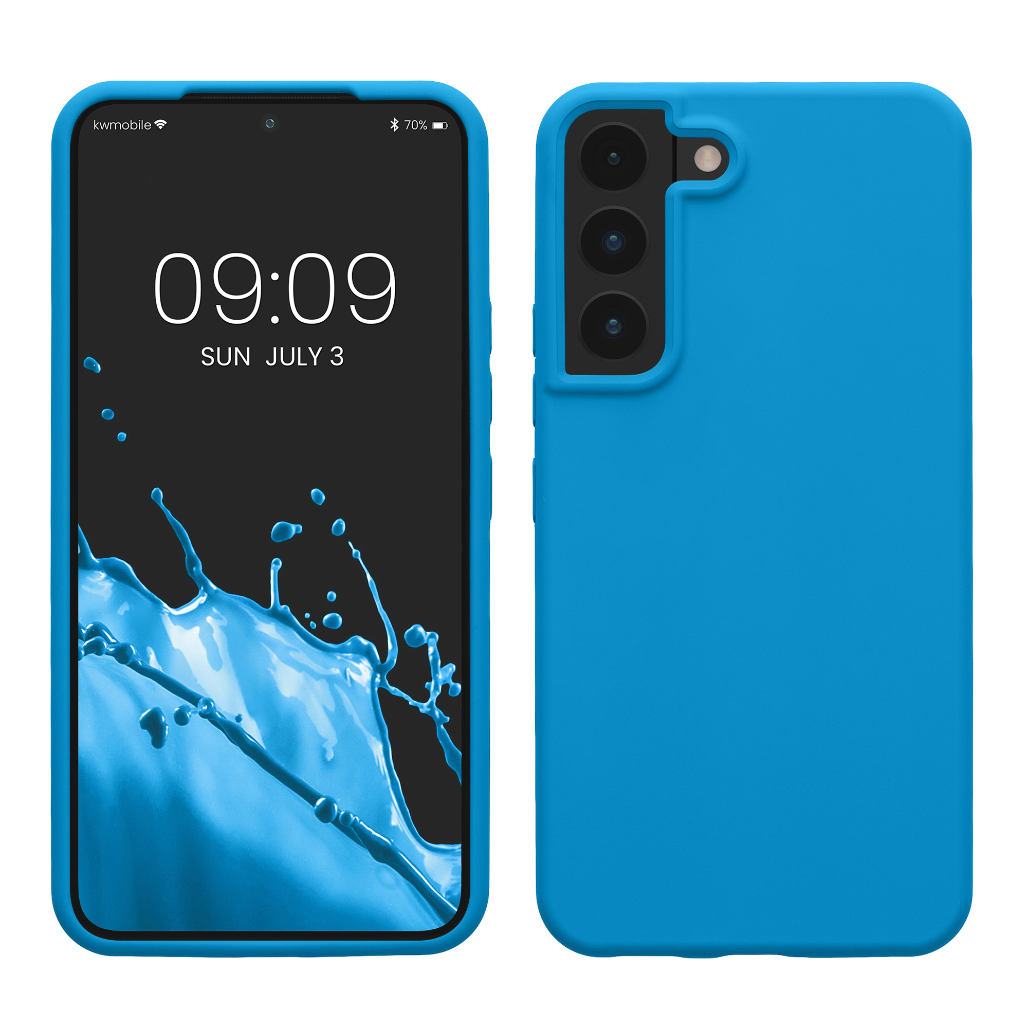 Kryt na mobil Galaxy S22 kwmobile Soft Cover zářivě modrá