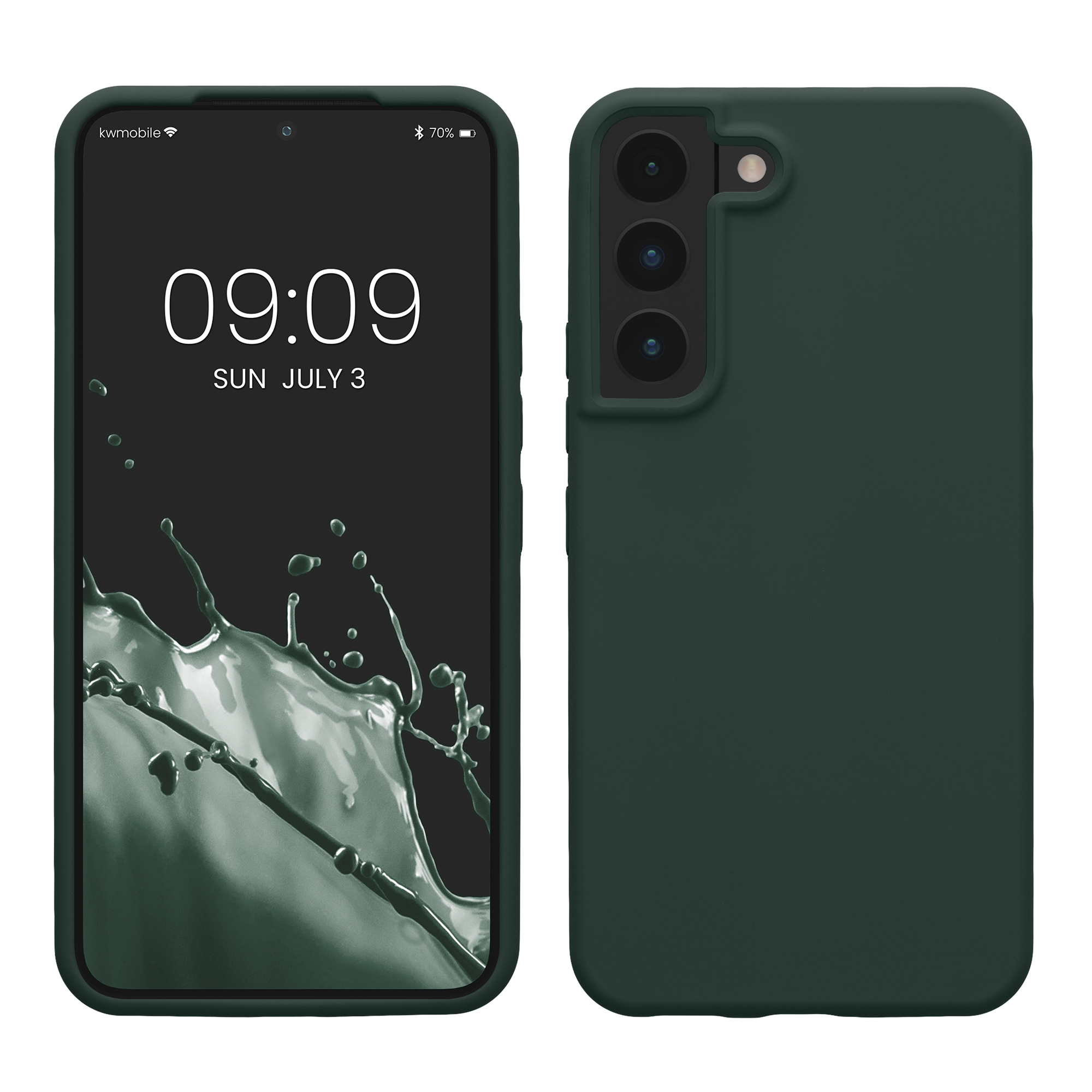 Kryt na mobil Galaxy S22 kwmobile Soft Cover mechově zelená