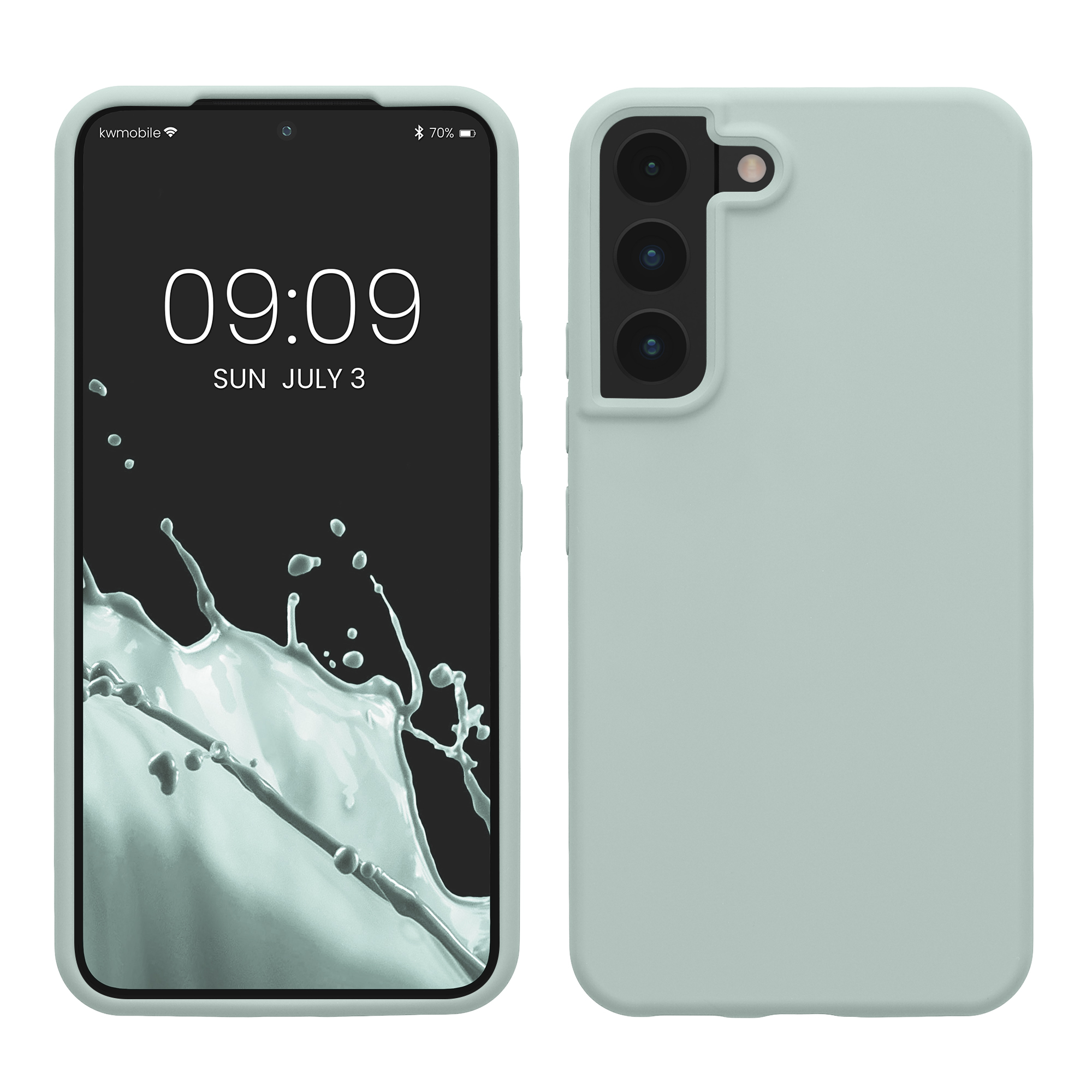 Kryt na mobil Galaxy S22 kwmobile Soft Cover mátová Cool Mint