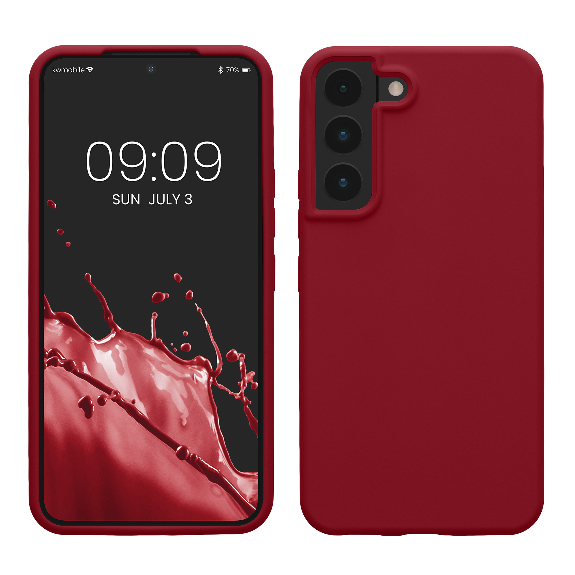 Kryt na mobil Galaxy S22 kwmobile Soft Cover rebarborově červená