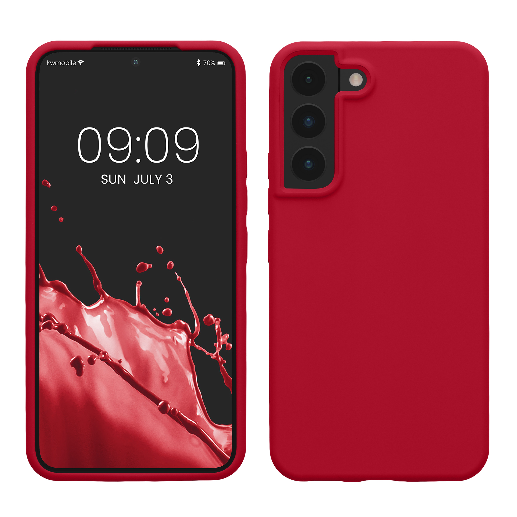 Kryt na mobil Galaxy S22 kwmobile Soft Cover třešňově červená