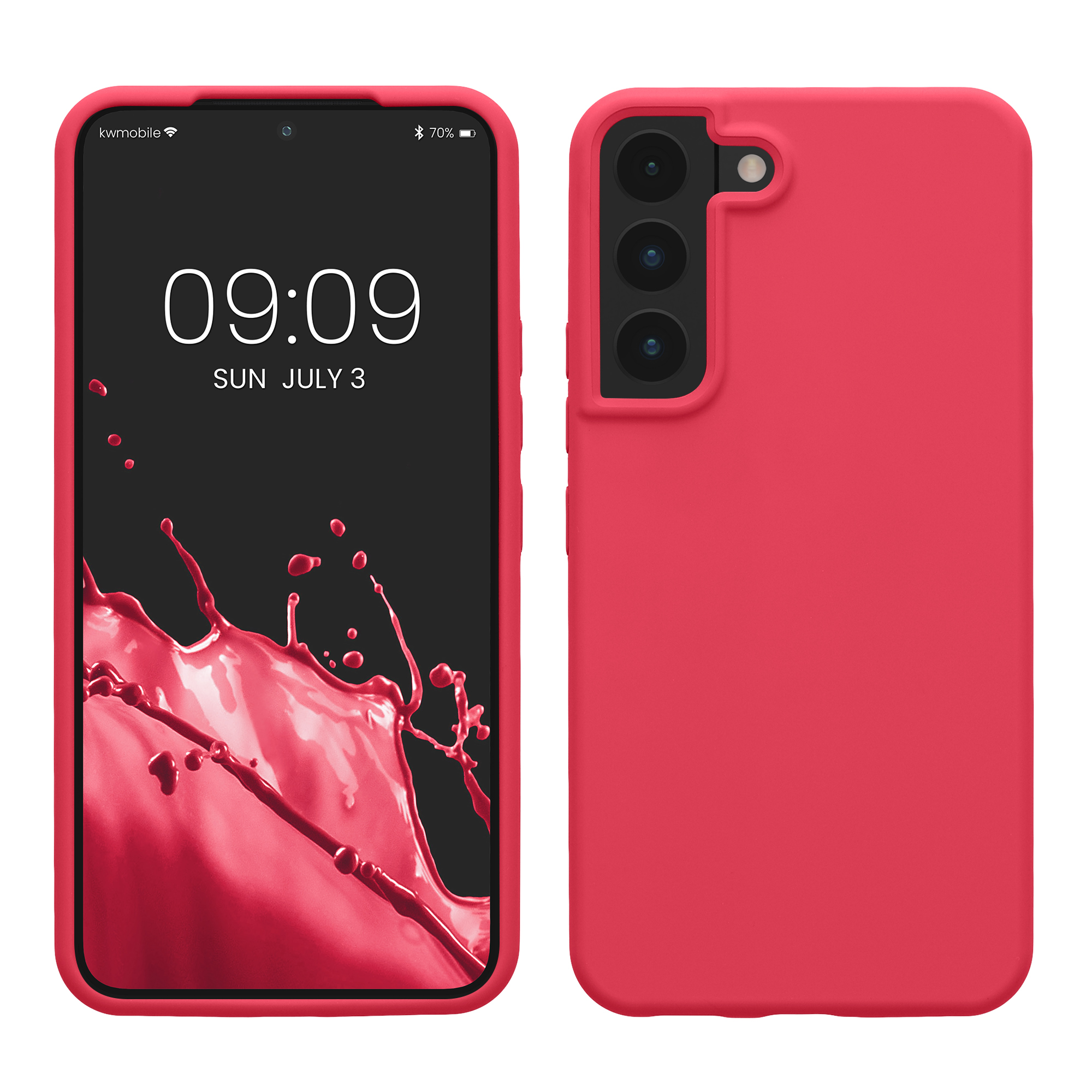 Kryt na mobil Galaxy S22 kwmobile Soft Cover wireless charging awesome pink