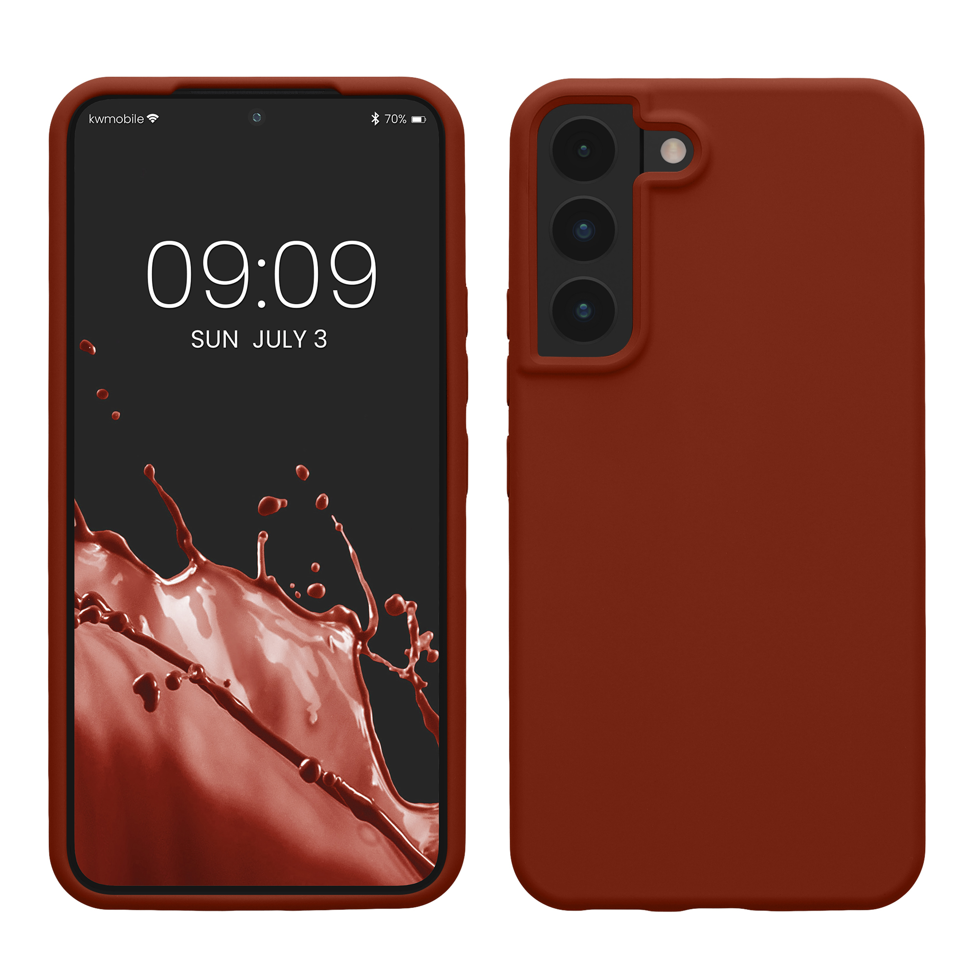 Kryt na mobil Galaxy S22 kwmobile Soft Cover kořeněná červená