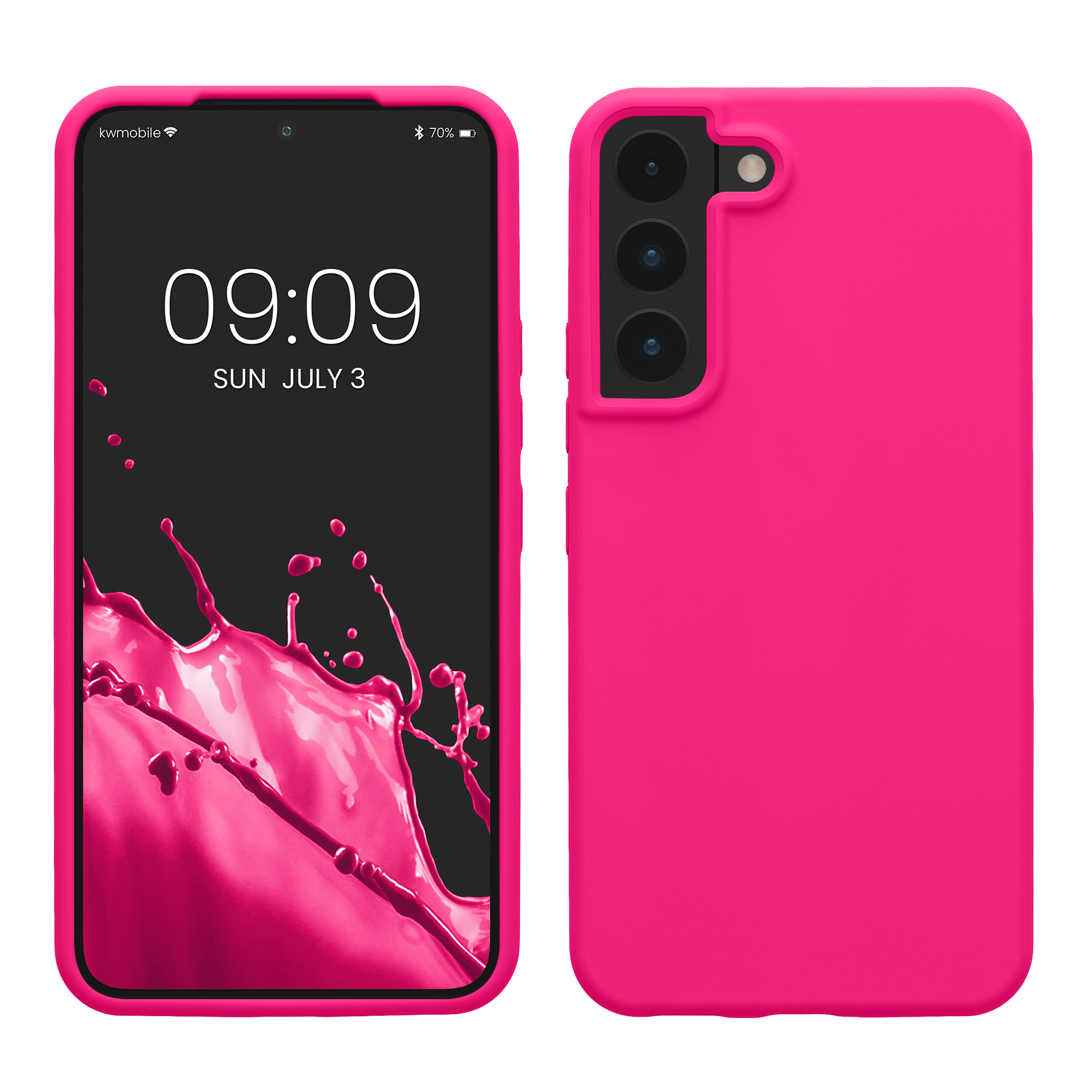 Kryt na mobil Galaxy S22 kwmobile Soft Cover neonově růžová