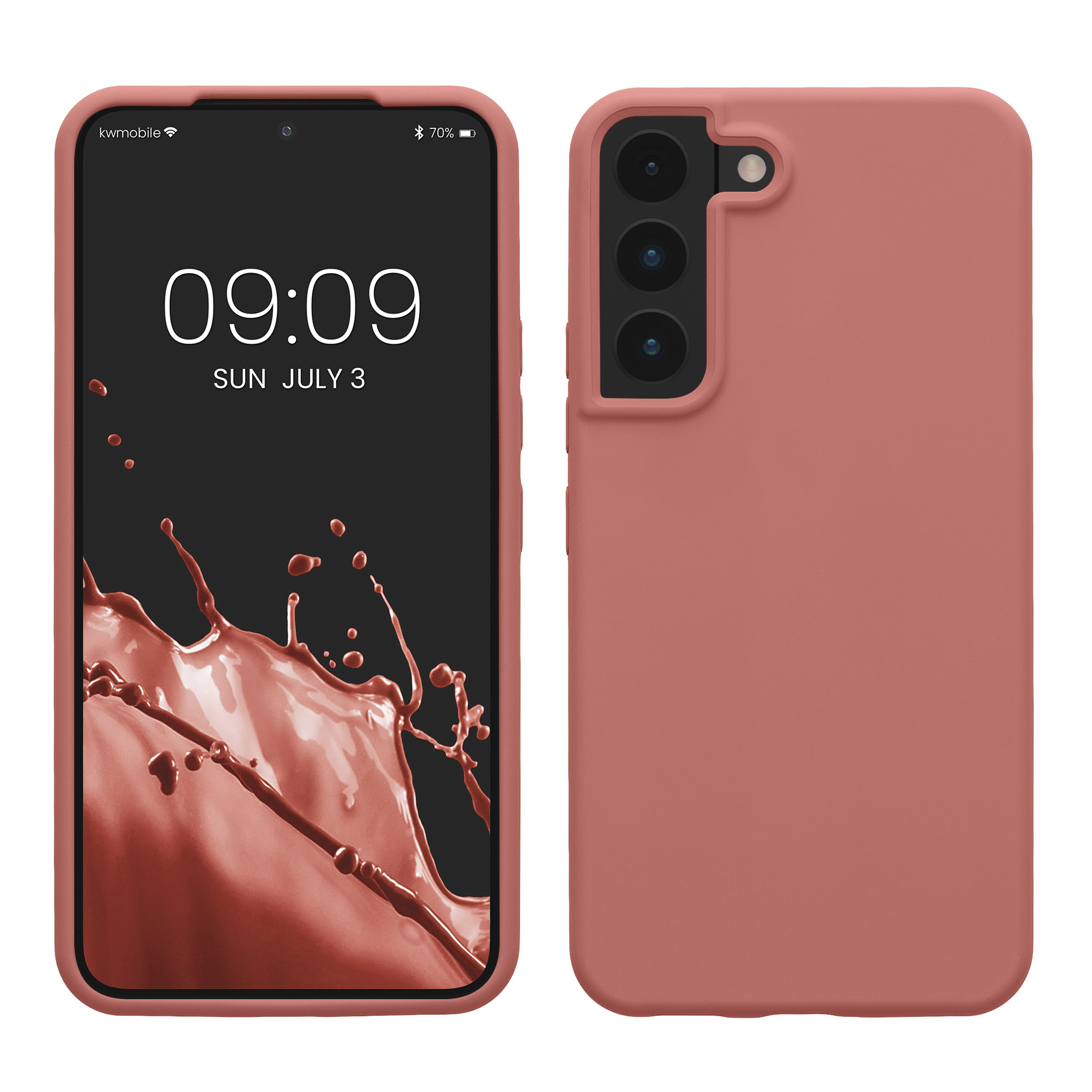 Kryt na mobil Galaxy S22 kwmobile Soft Cover zimní růžová
