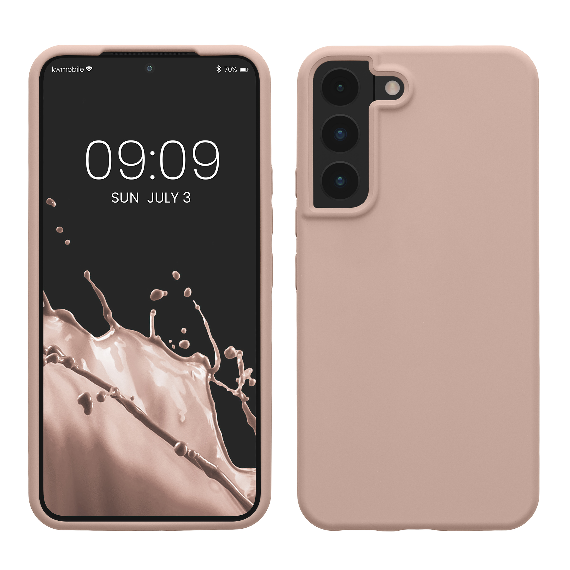 Kryt na mobil Galaxy S22 kwmobile Soft Cover pudrově růžová