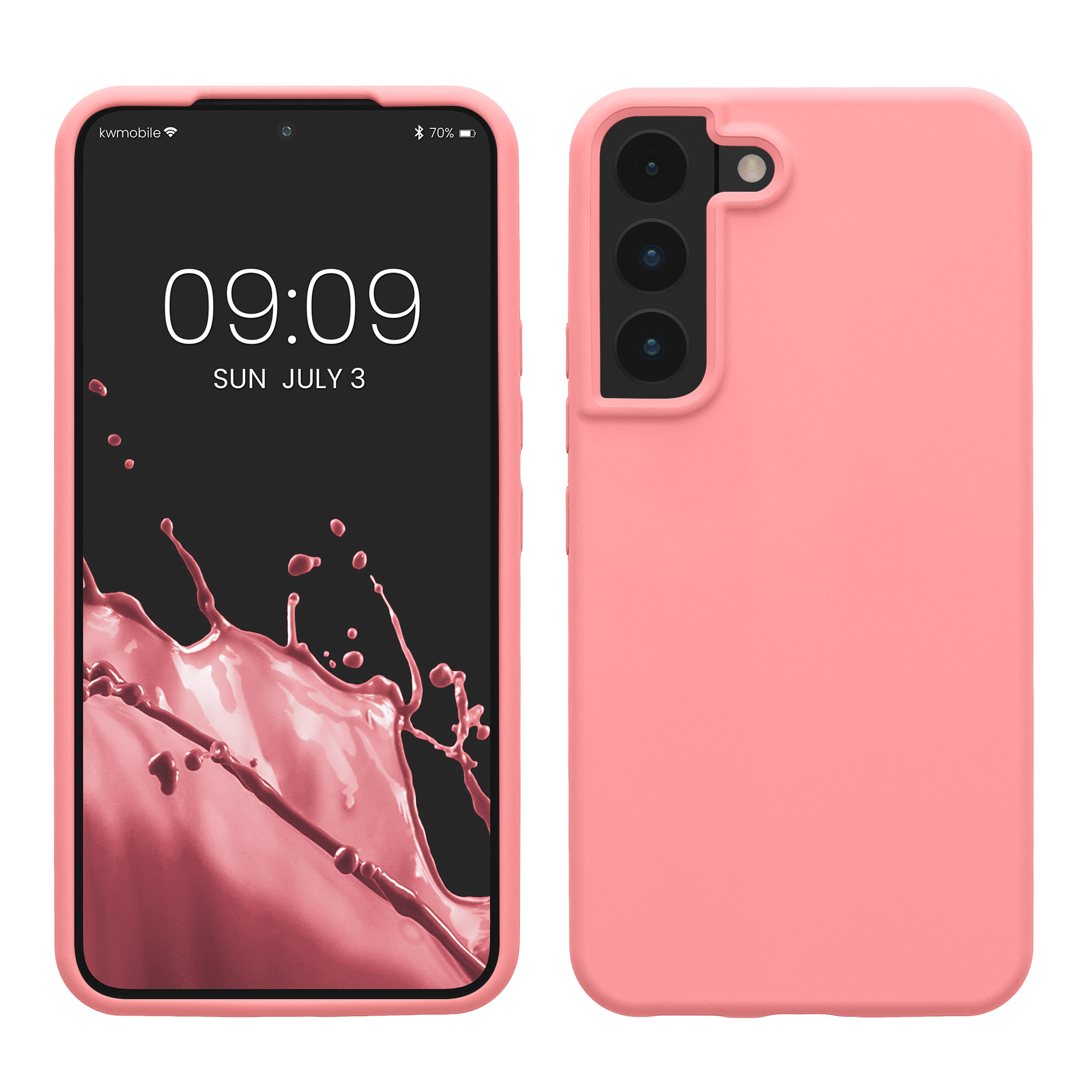 Kryt na mobil Galaxy S22 kwmobile Soft Cover pastelově korálová