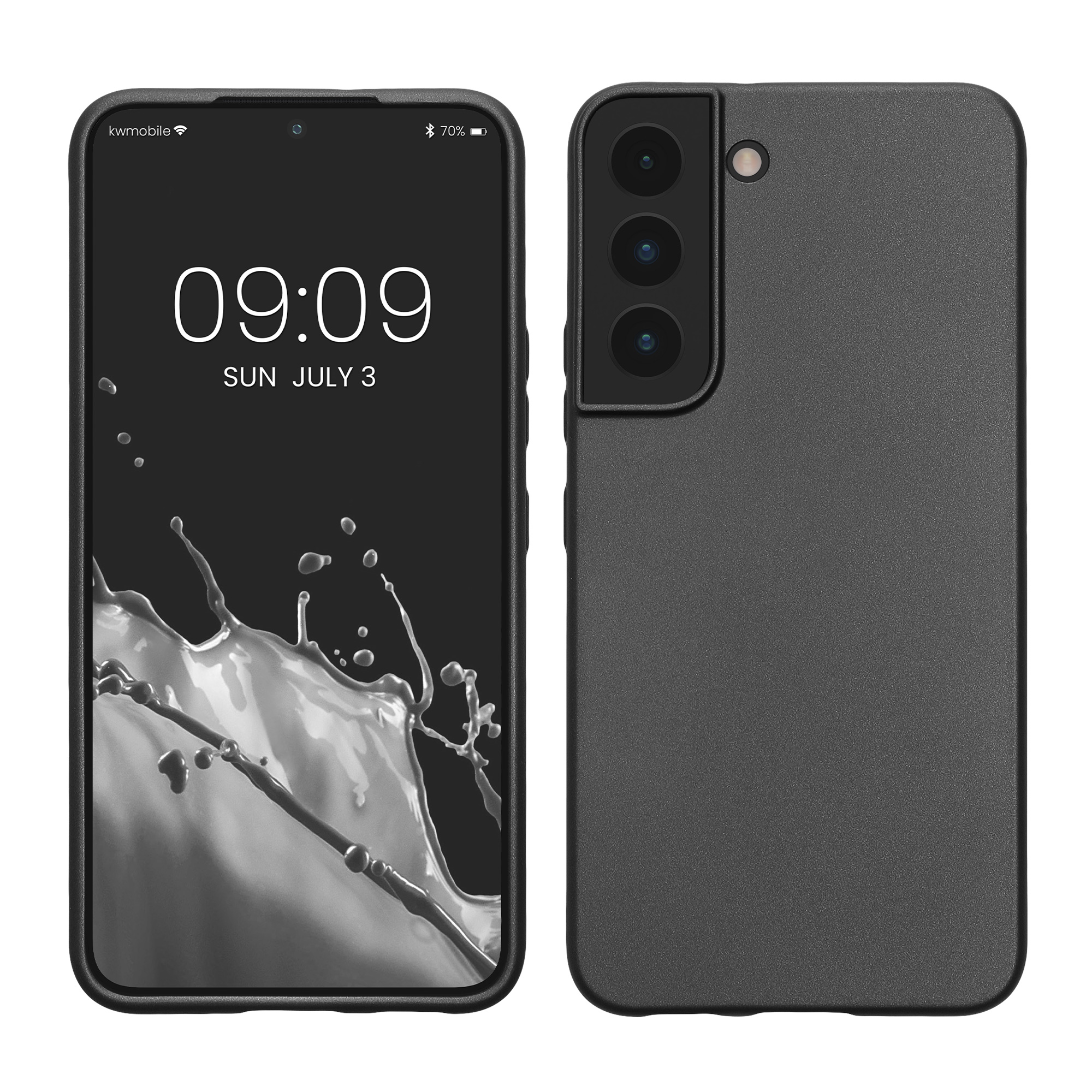 Pouzdro pro Samsung Galaxy S22 kwmobile tenké metalické silikonové - metalická šedá