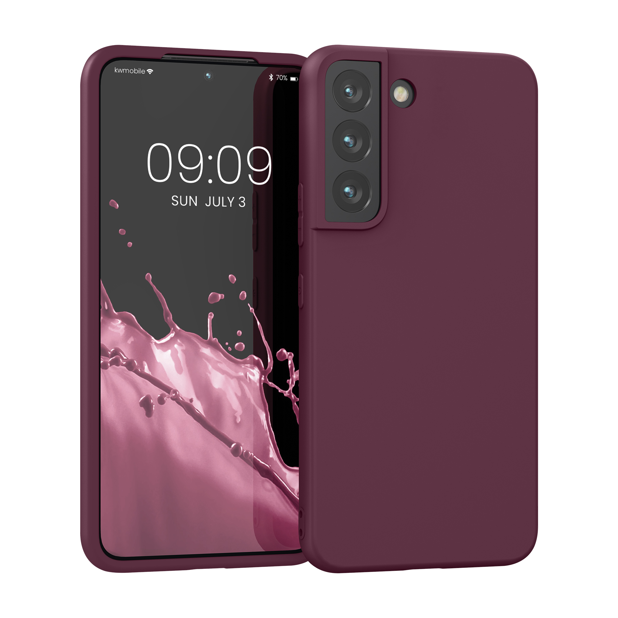 Kryt na mobil Galaxy S22 kwmobile Soft Cover vínově fialová