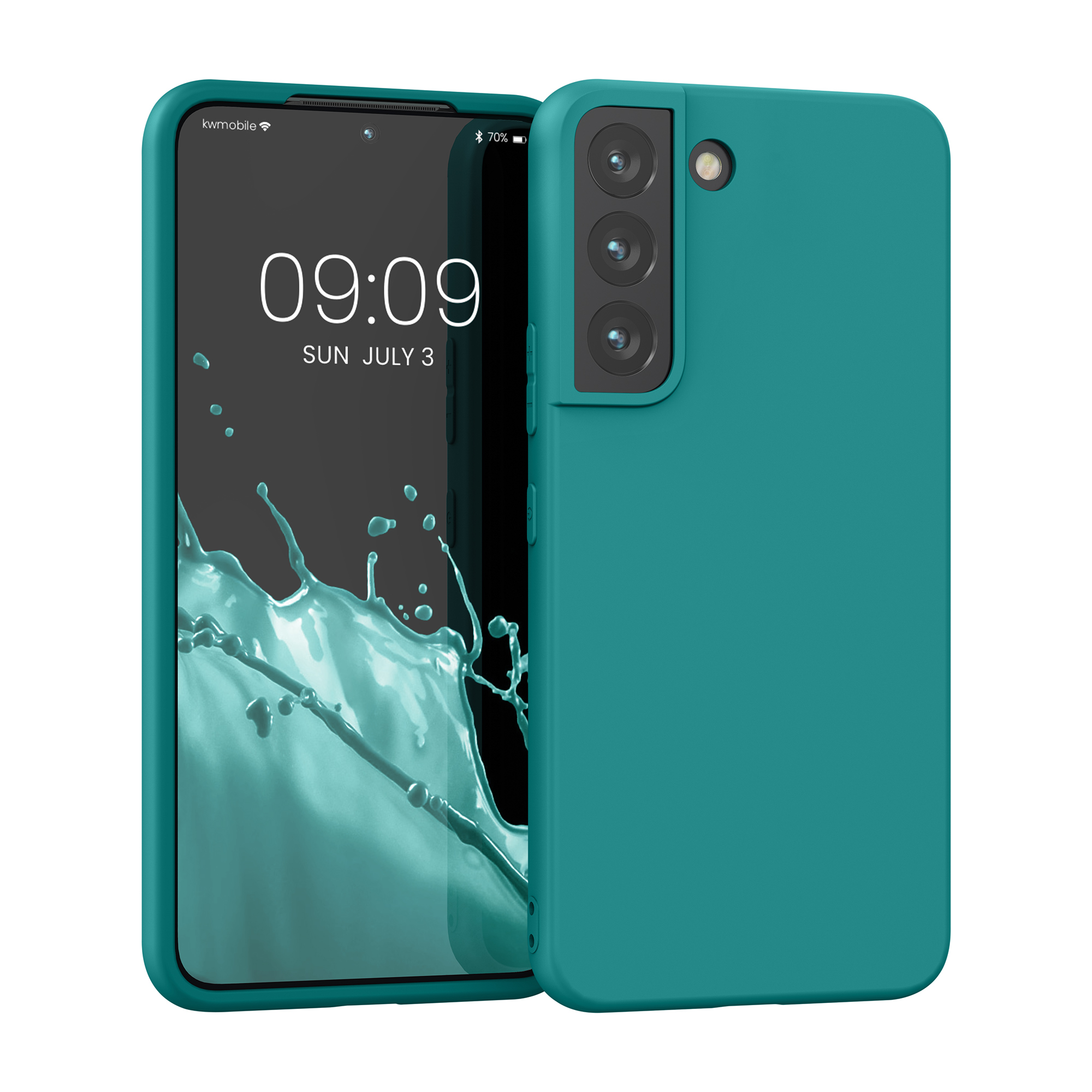 Kryt na mobil Galaxy S22 kwmobile Soft Cover matná petrolejová