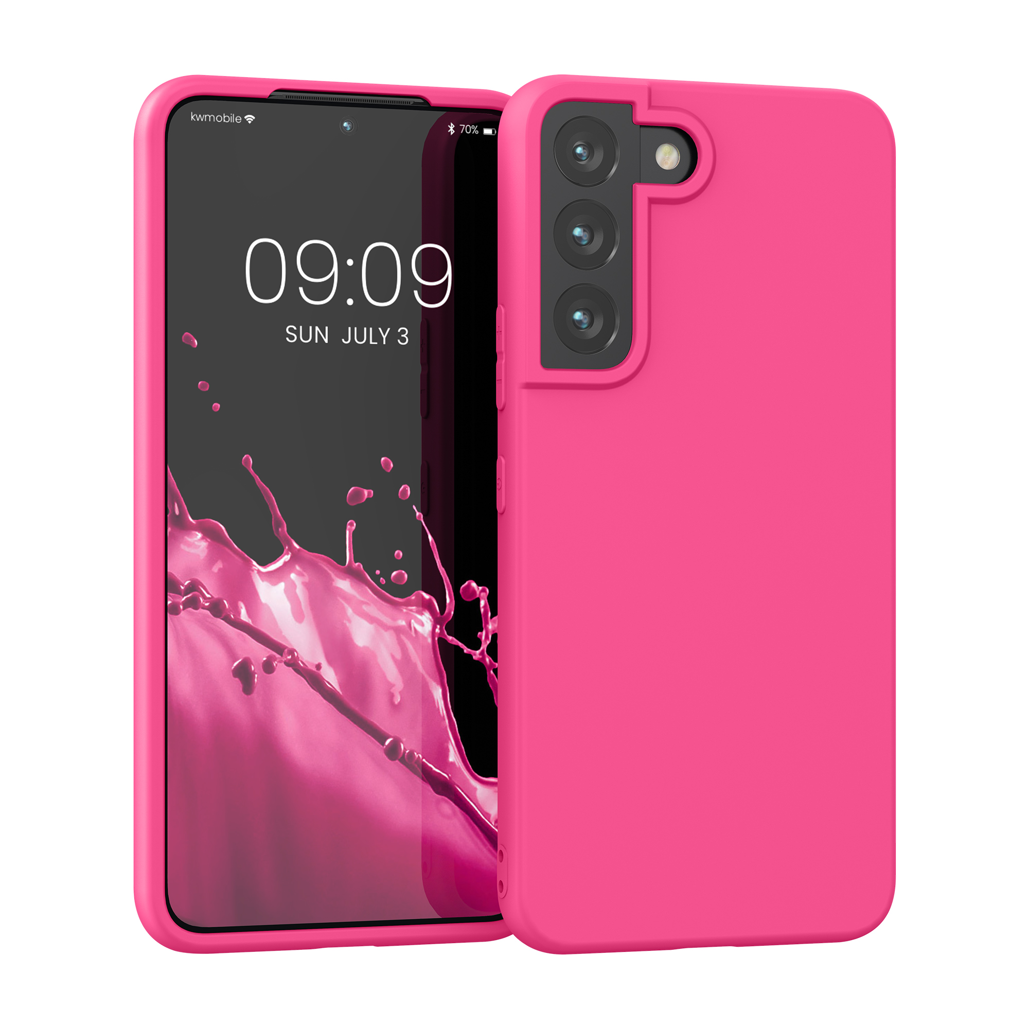 Kryt na mobil Galaxy S22 kwmobile Soft Cover neonově růžová