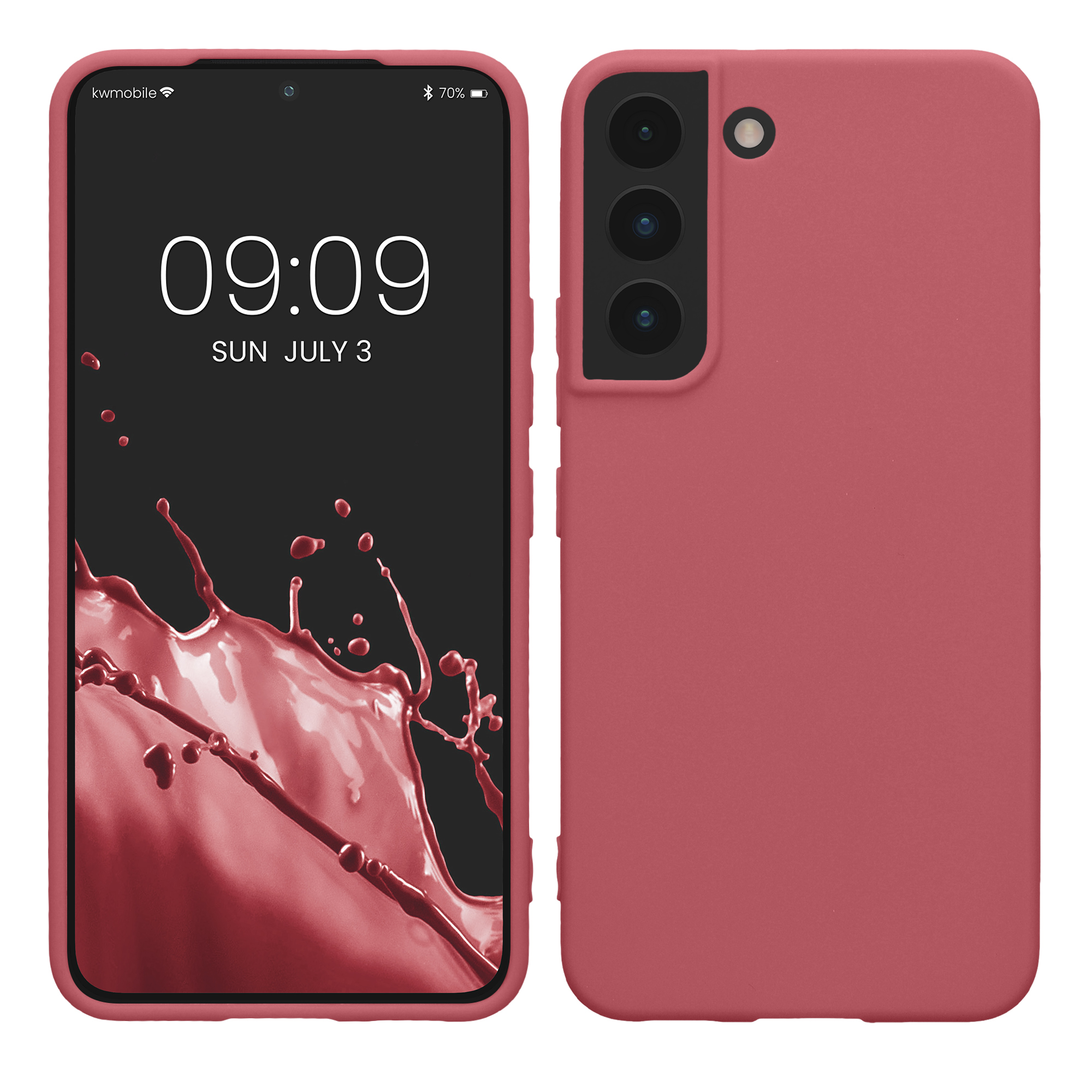 Kryt na mobil Galaxy S22 kwmobile Soft Cover tmavě růžová