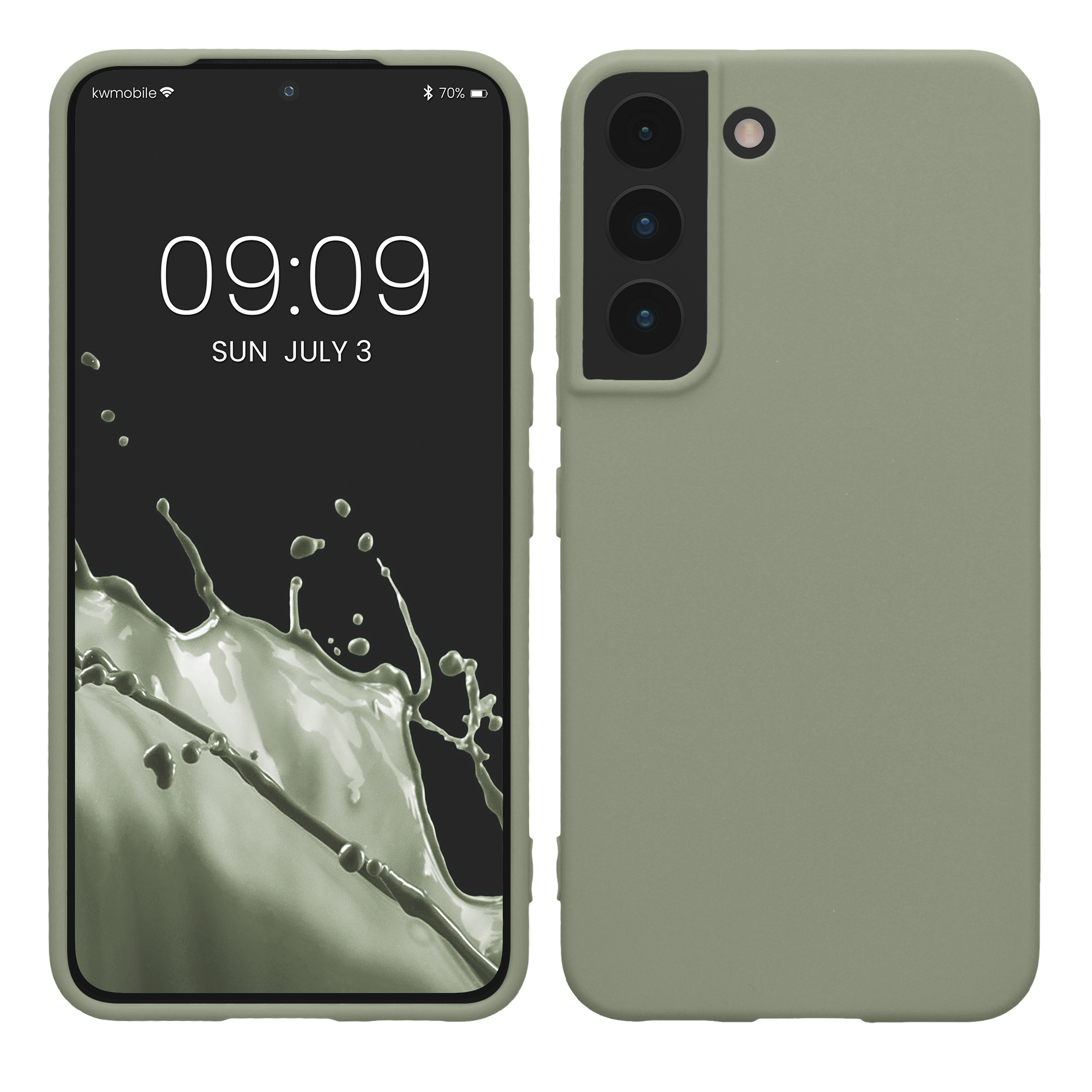 Kryt na mobil Galaxy S22 kwmobile Soft Cover šedozelená
