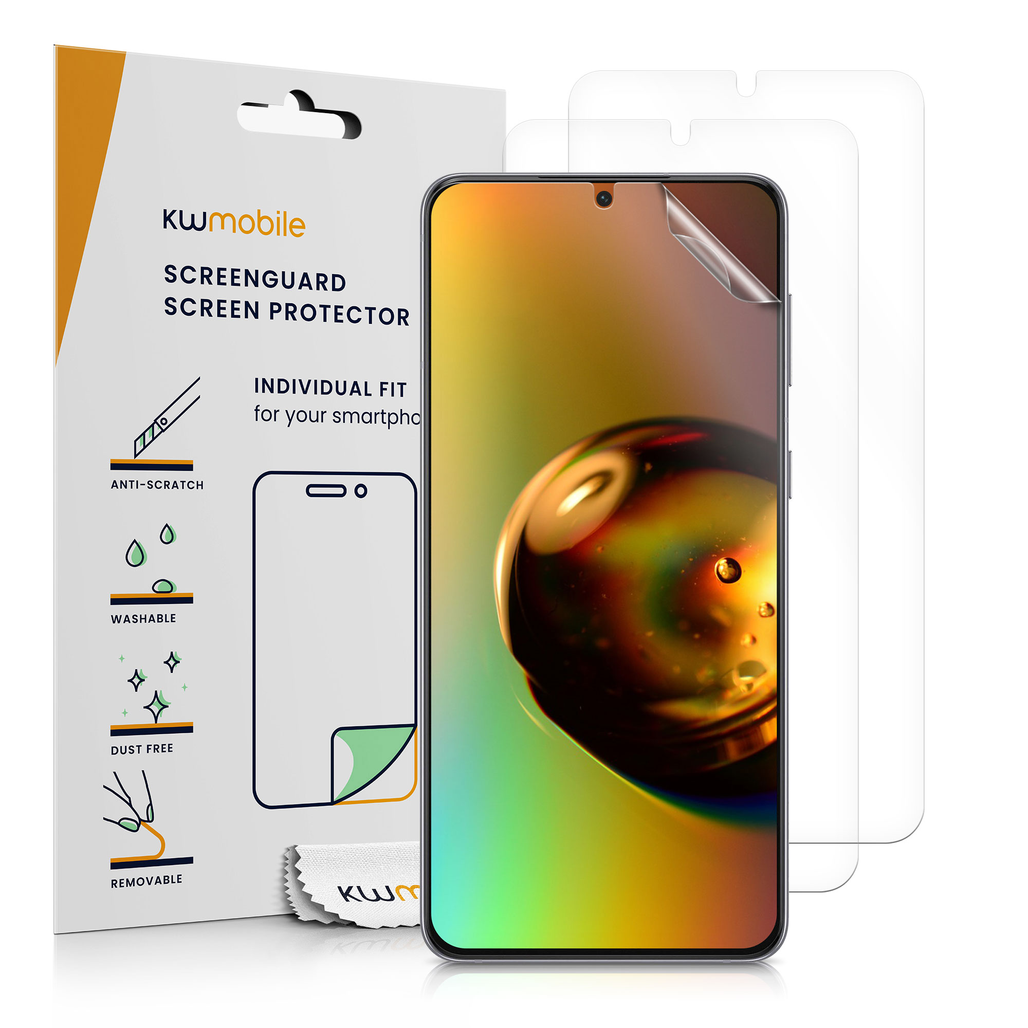3ks Ochranná fólie Galaxy S22 Plus kwmobile čirá transparentní