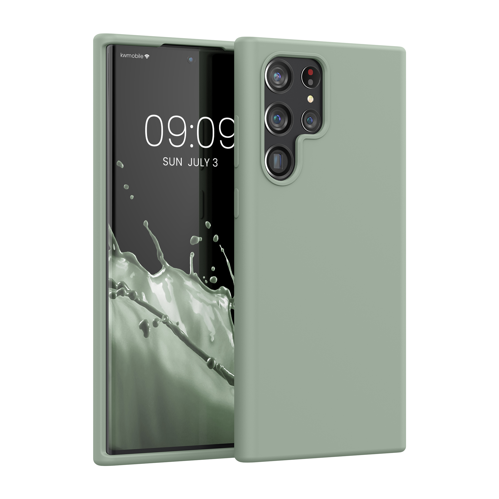 Kryt na mobil Galaxy S22 Ultra kwmobile Soft Cover šedozelená