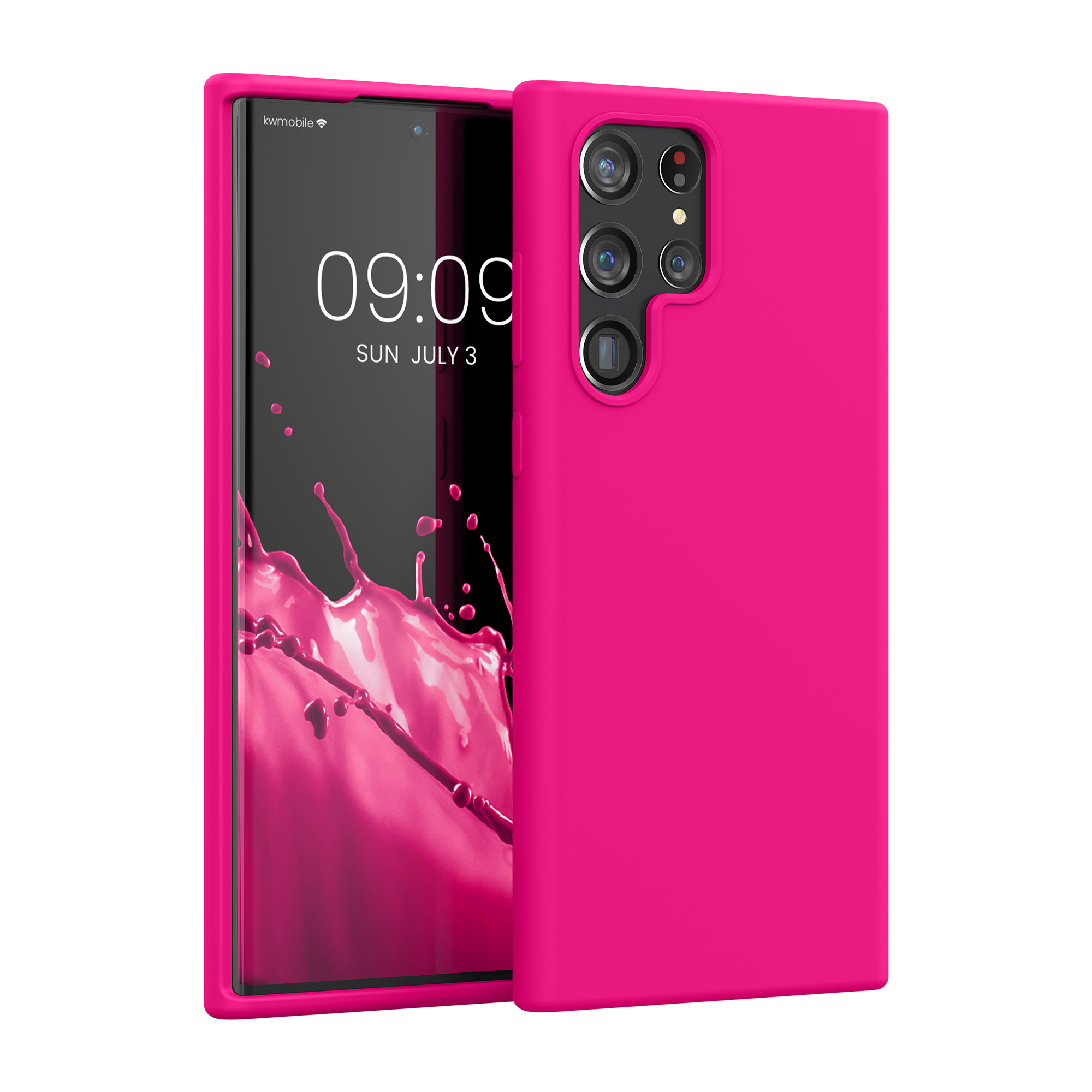Kryt na mobil Galaxy S22 Ultra kwmobile Soft Cover neonově růžová