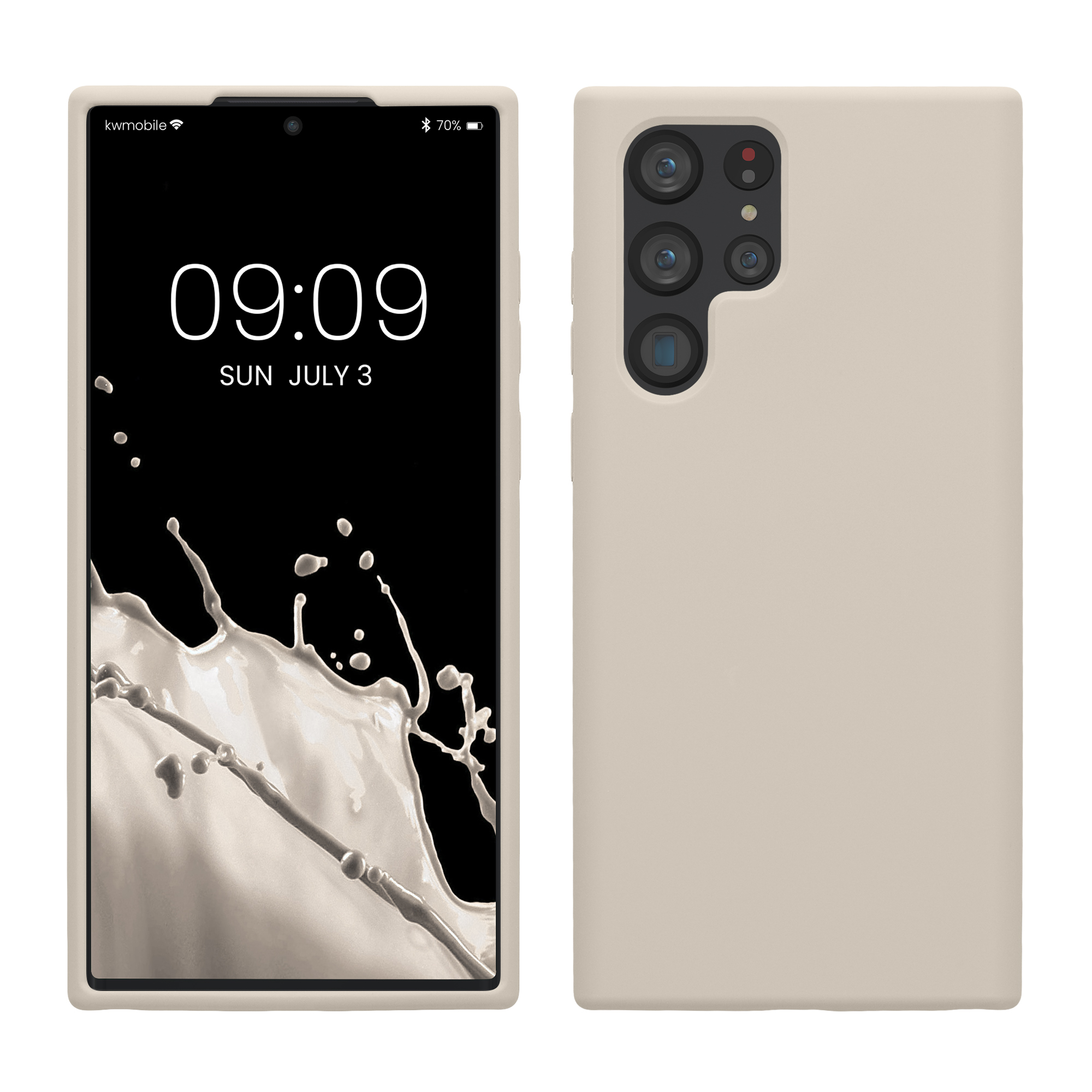 Kryt na mobil Galaxy S22 Ultra kwmobile Soft Cover matná krémová
