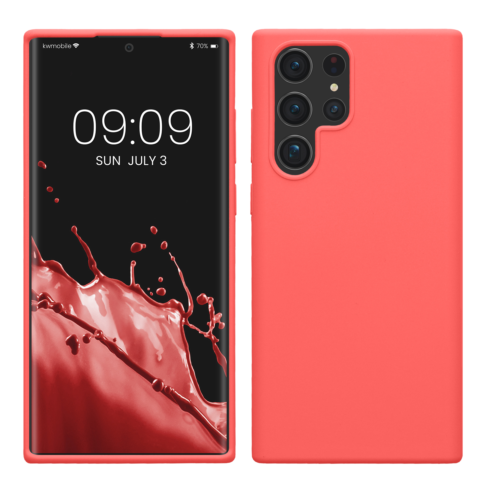 Kryt na mobil Galaxy S22 Ultra kwmobile Soft Cover neonově korálová