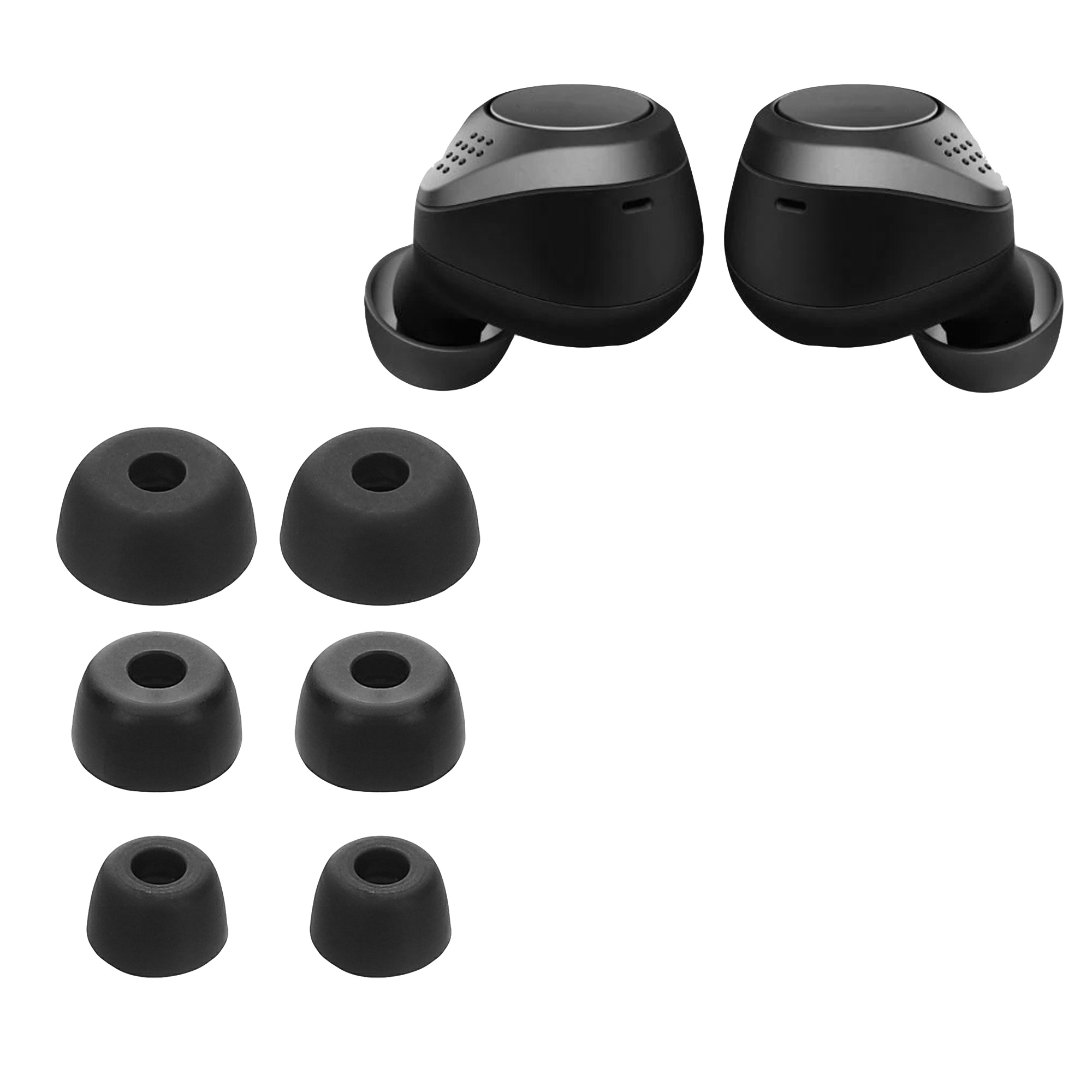 Náhradní špunty do uší Jabra Elite 75t / 65t / Active kwmobile 6 ks černá