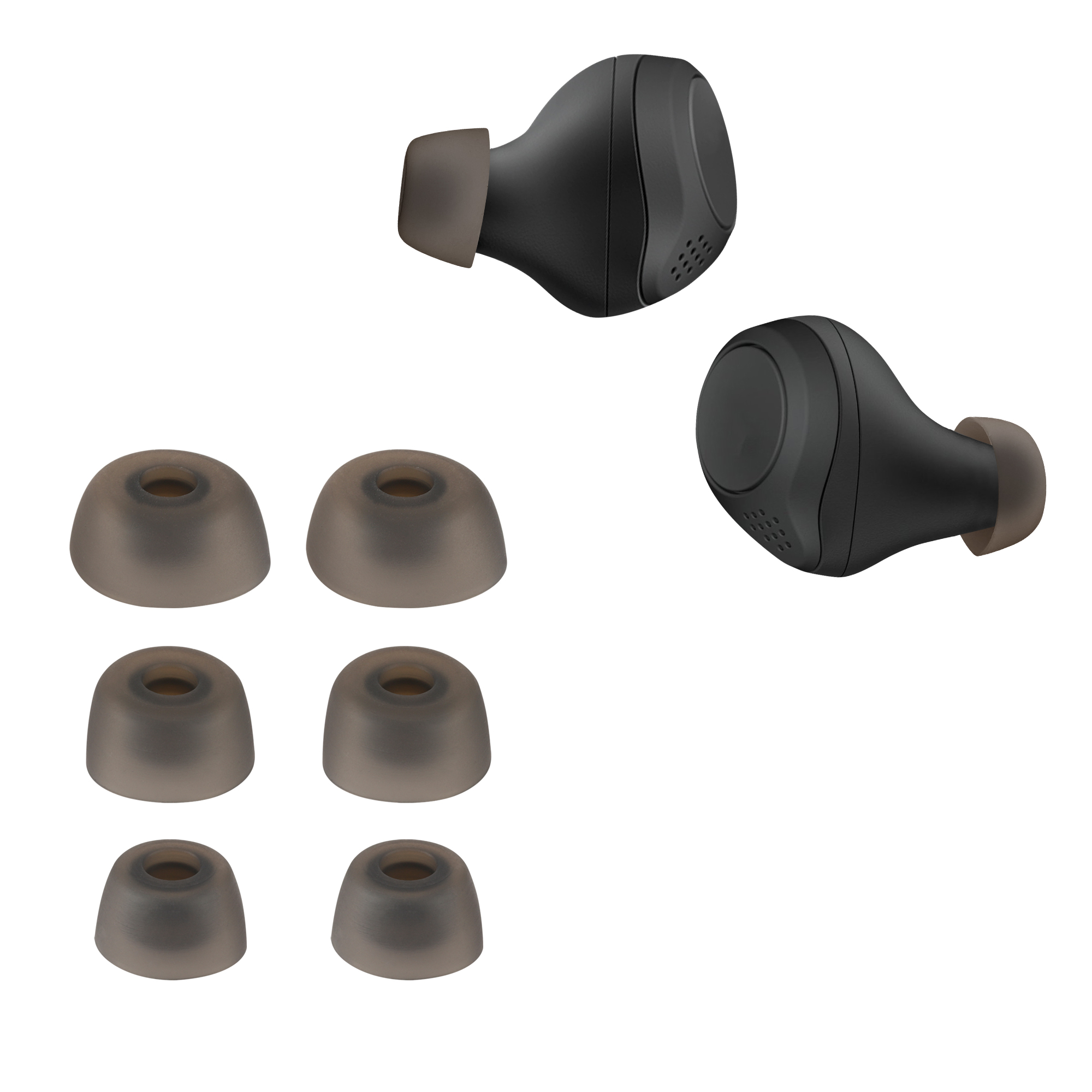 6x silikonové špuntíky do sluchátek pro Jabra Elite 75t /65t / Active kwmobile - šedá