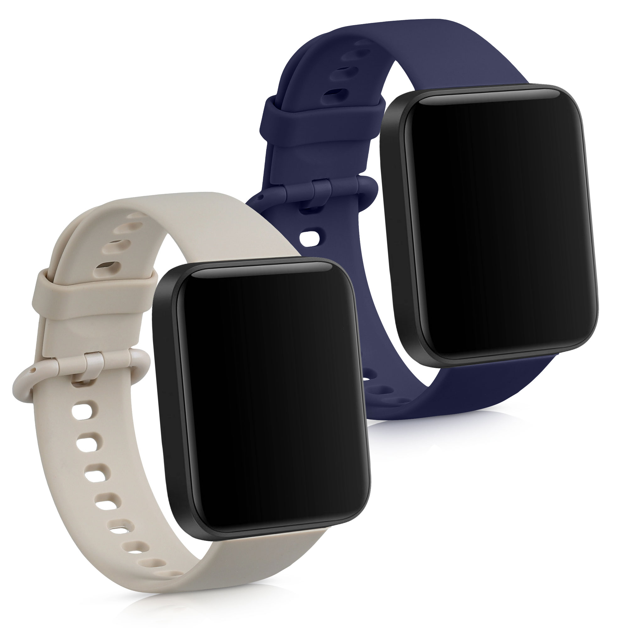 Řemínky pro Xiaomi Redmi Watch 2 Lite kwmobile silikonové - béžová / tmavě modrá