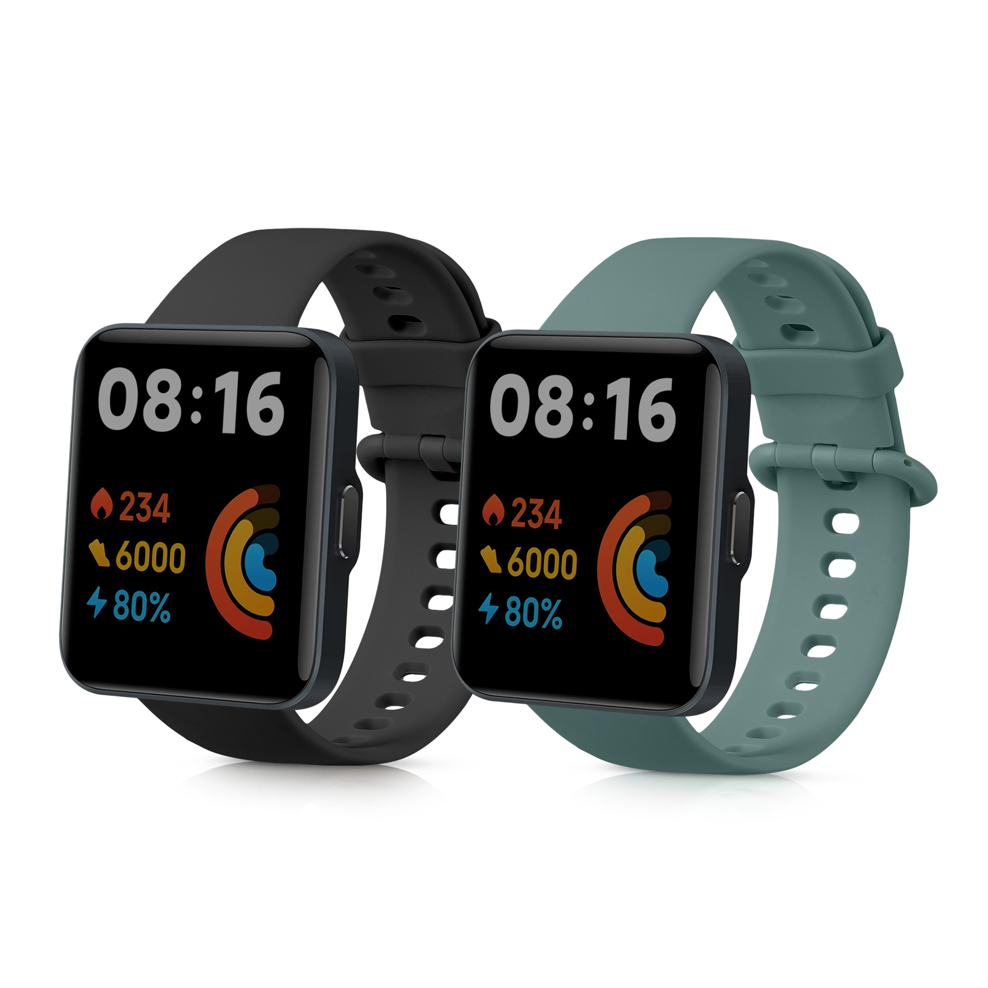 kwmobile řemínek k hodinkám Redmi Watch 2 Lite - černá / tmavě zelená