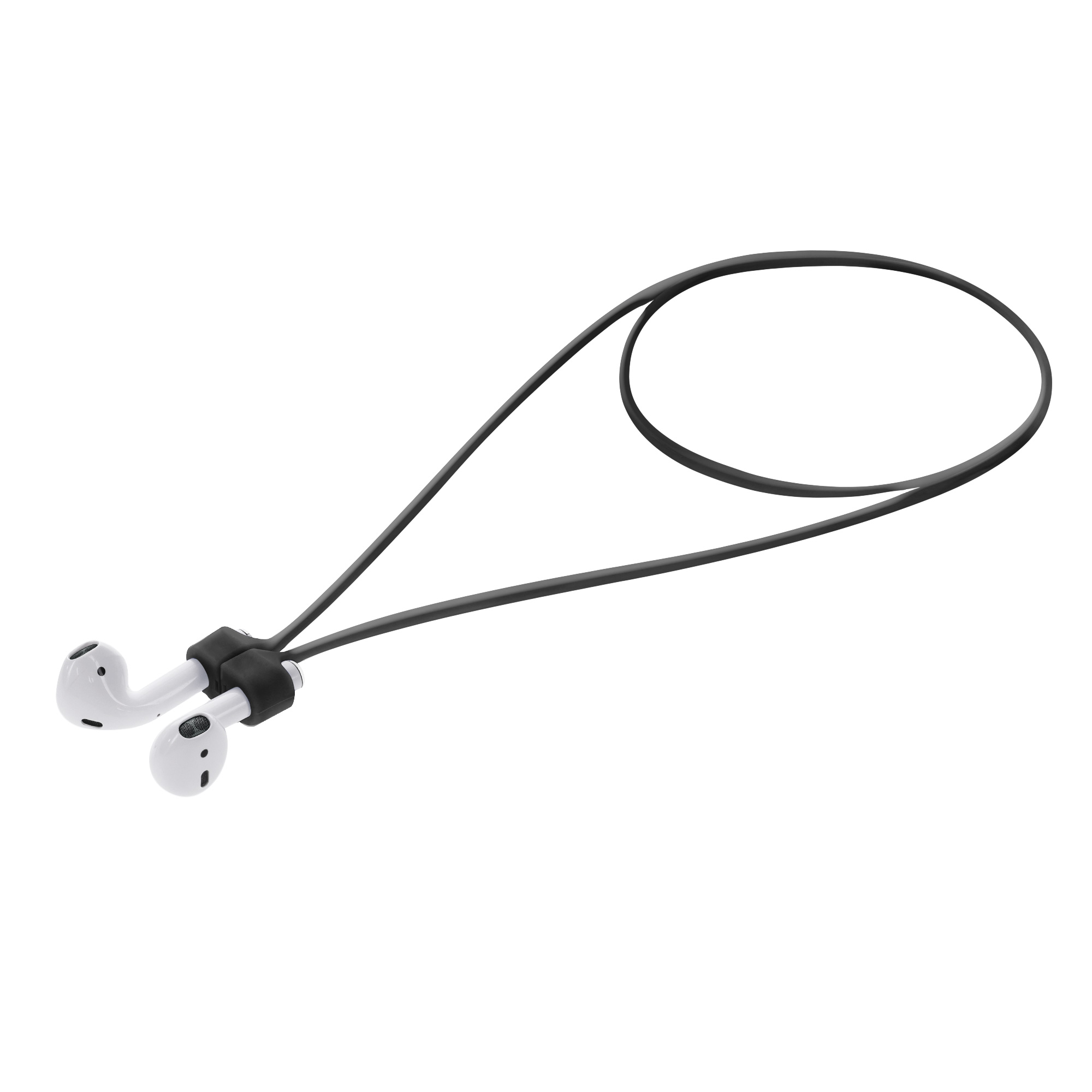 Řemínek pro Apple Airpods 1 / 2 / 3 / 4 / Pro 1 / Airpods Pro 2 Earbud Neck kwmobile s popruhem na krk silikonové - černá
