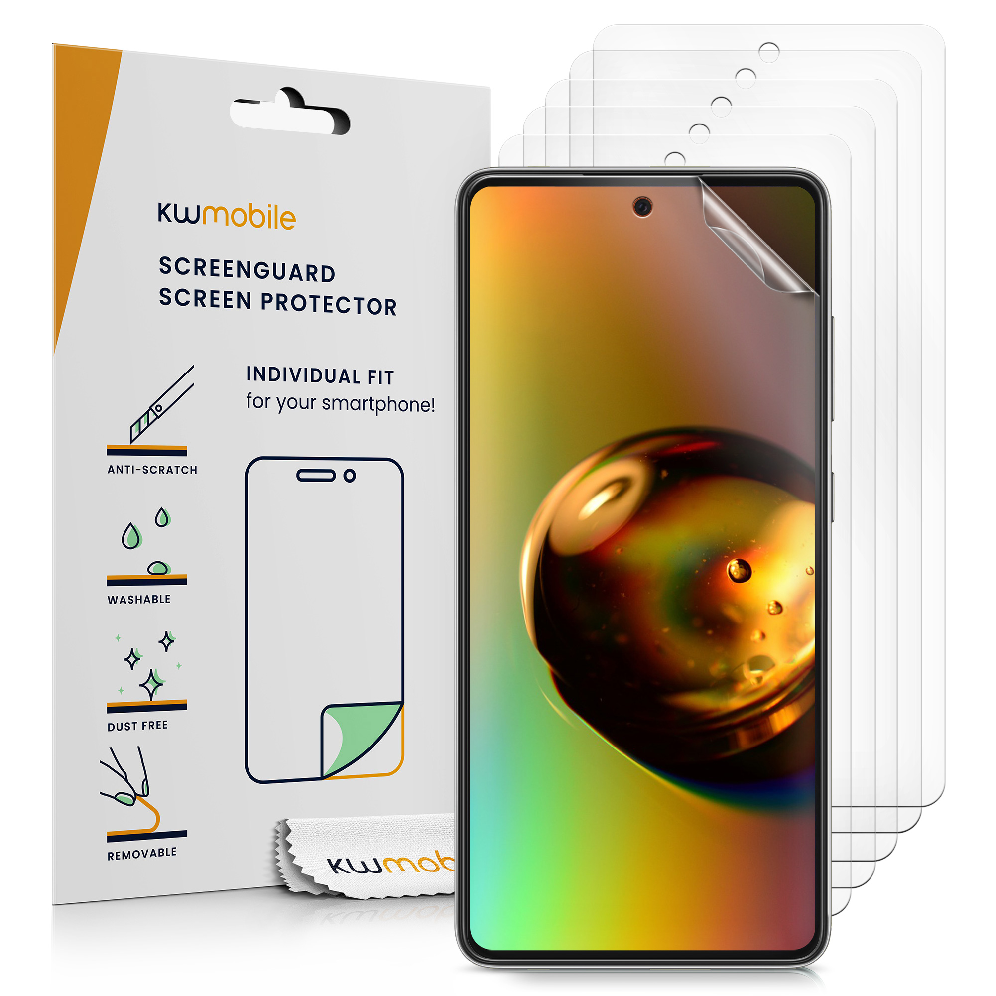 Ochranná fólie Samsung Galaxy A52 / A52 5G / A52s 5G kwmobile 6 ks ultra čirá transparentní