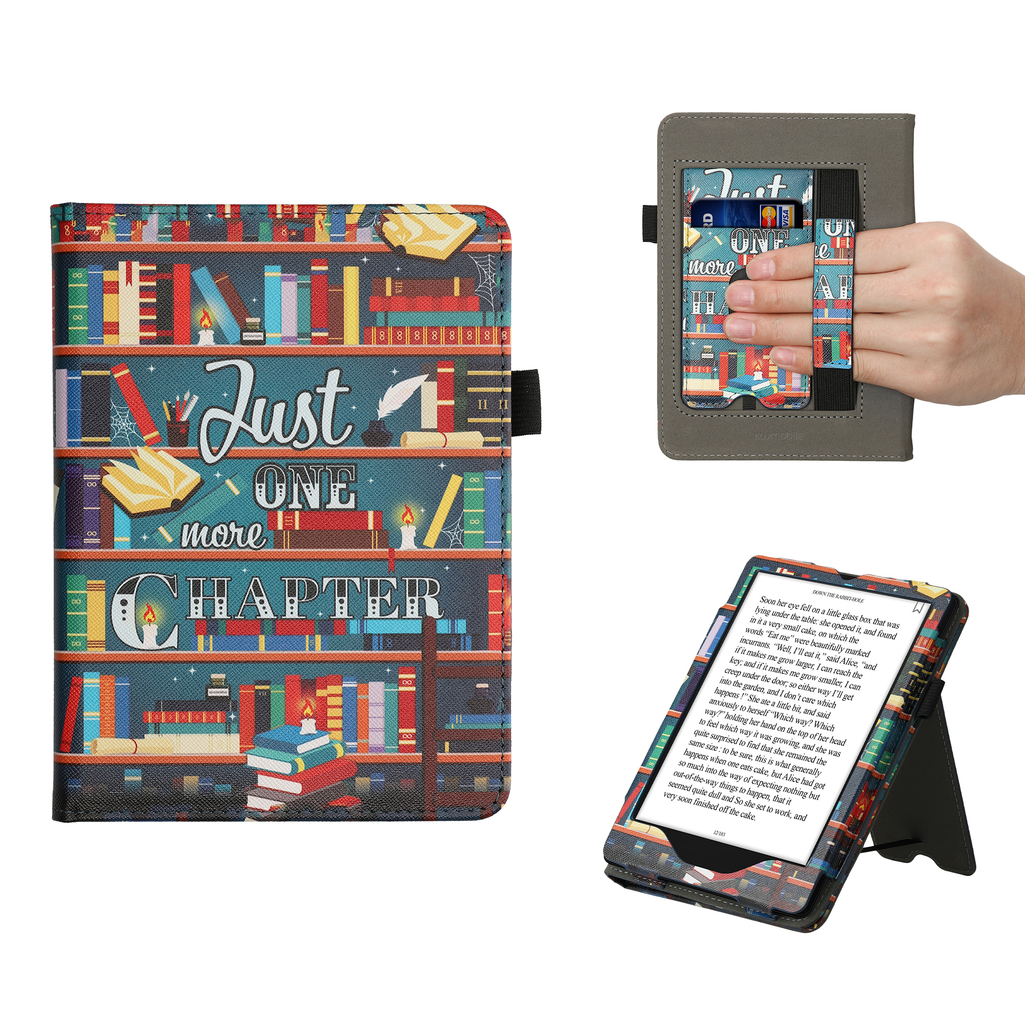 Pouzdro na čtečku kwmobile Amazon Kindle Paperwhite 11 Generation 2021 Case - Cover for Kindle Paperwhite Case w/ Stand Strap