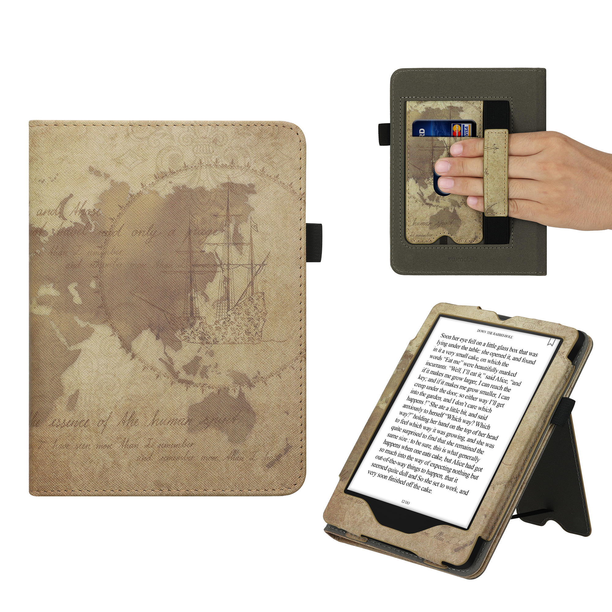 Pouzdro na čtečku kwmobile Amazon Kindle Paperwhite 11 Generation 2021 Case - Cover for Kindle Paperwhite Case w/ Stand Strap