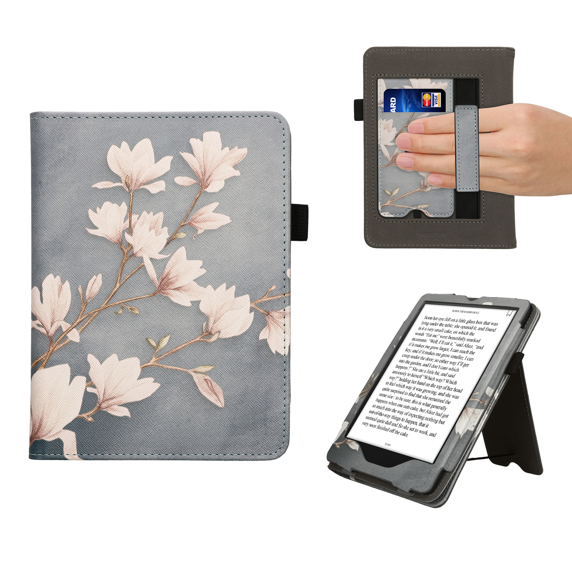 Pouzdro na čtečku kwmobile Amazon Kindle Paperwhite 11 Generation 2021 Case - Cover for Kindle Paperwhite Case w/ Stand Strap