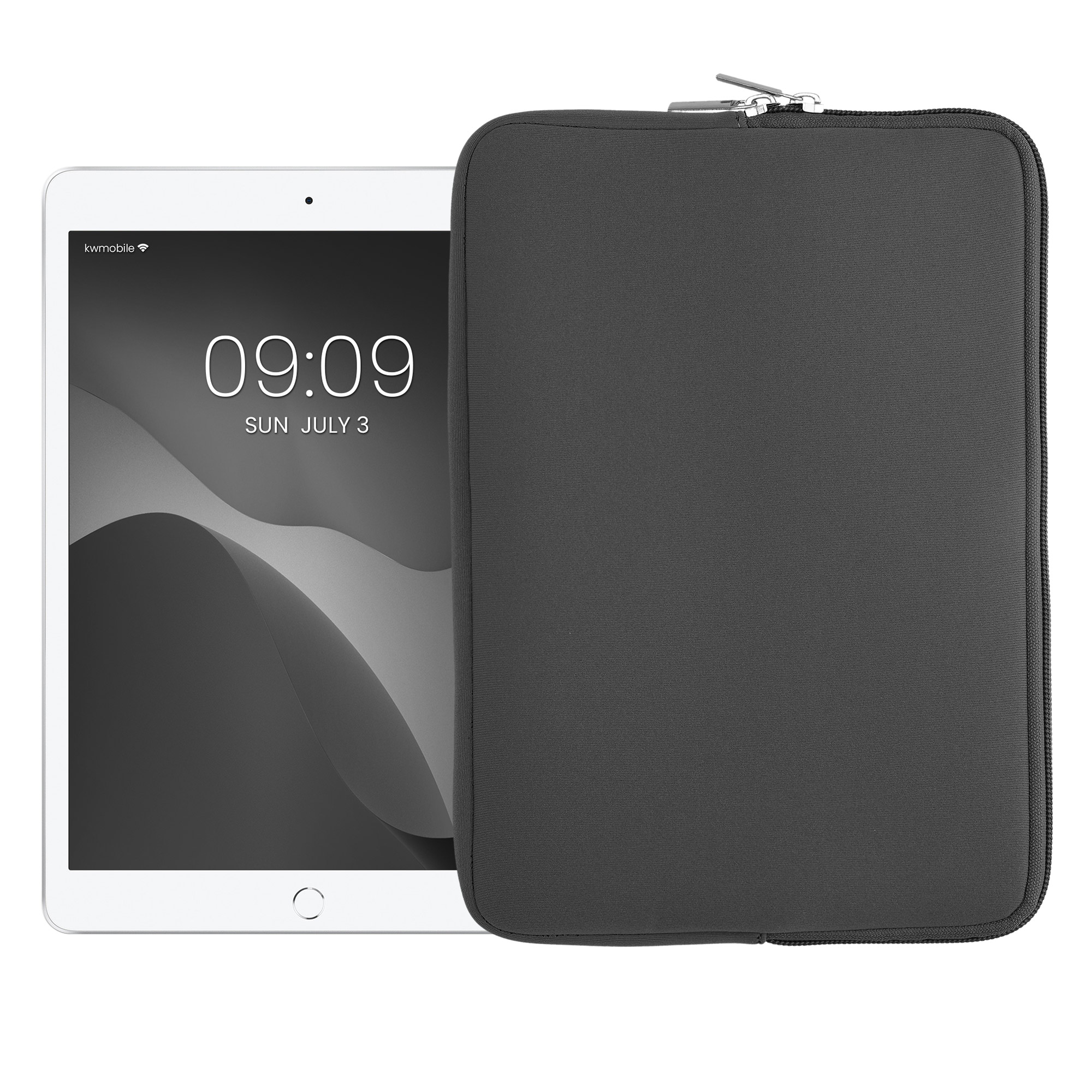 Neoprenové pouzdro pro 9,7"-11" Tablet kwmobile se zipem - šedá