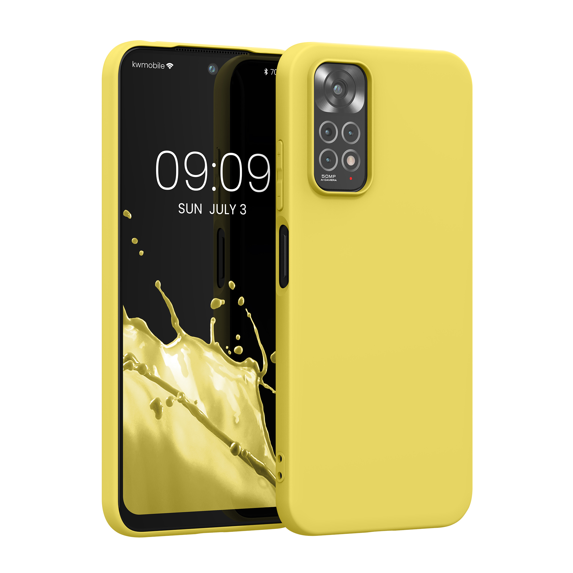 Kryt Xiaomi Redmi Note 11 silikonový TPU zářivě žlutá kwmobile