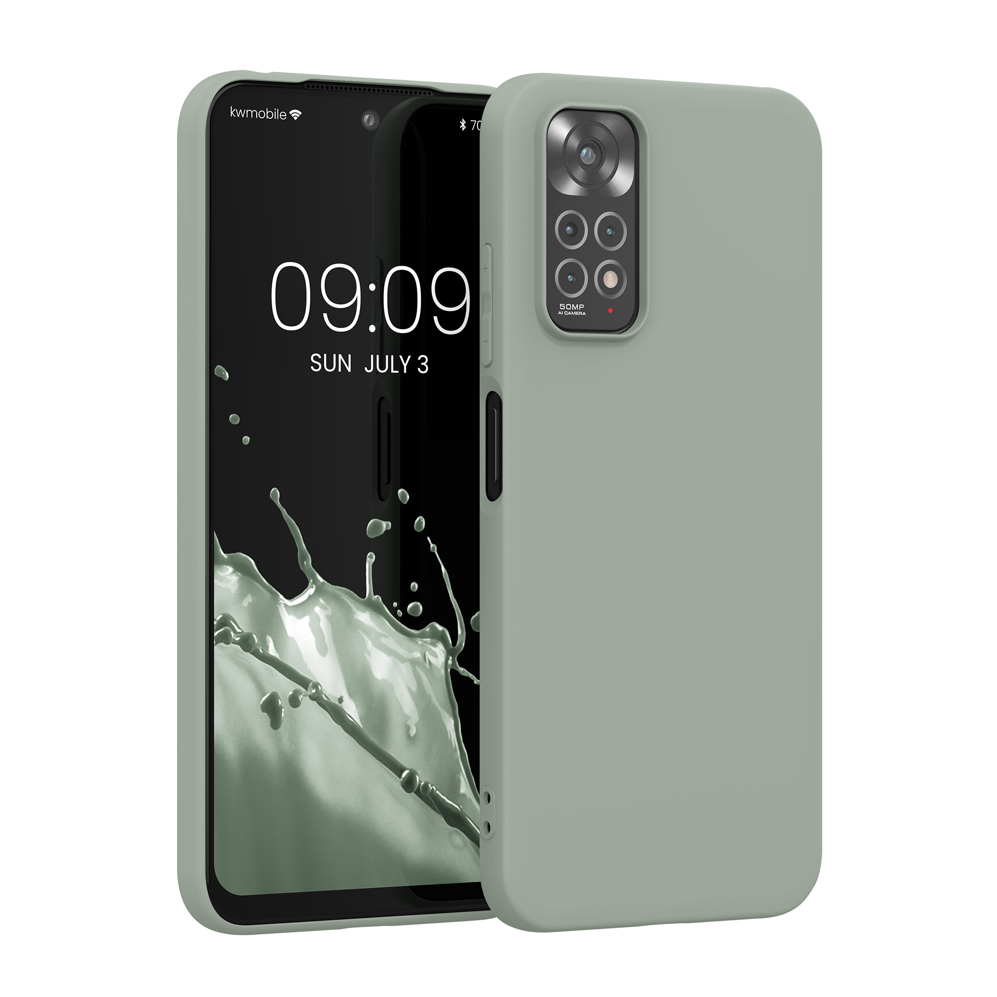 Kryt Xiaomi Redmi Note 11 silikonový TPU šedozelená kwmobile