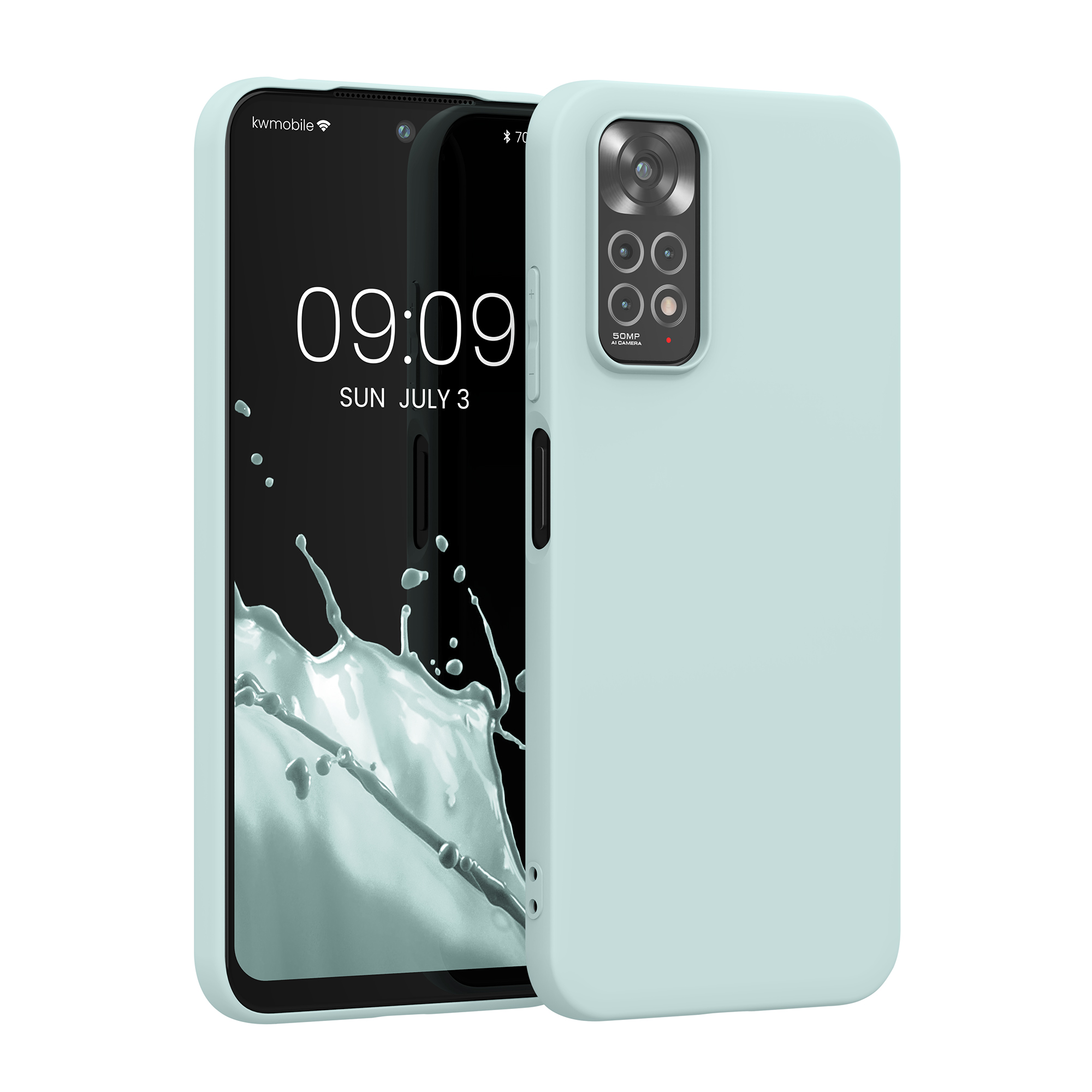 Kryt Xiaomi Redmi Note 11 silikonový TPU mátová kwmobile