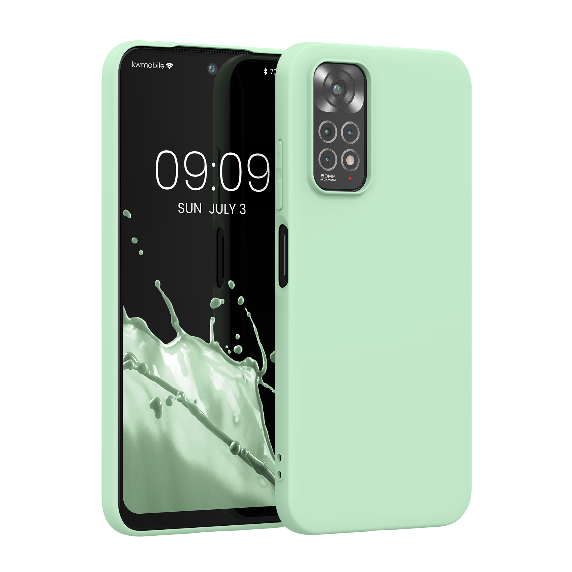 Kryt Xiaomi Redmi Note 11 silikonový TPU mátová kwmobile