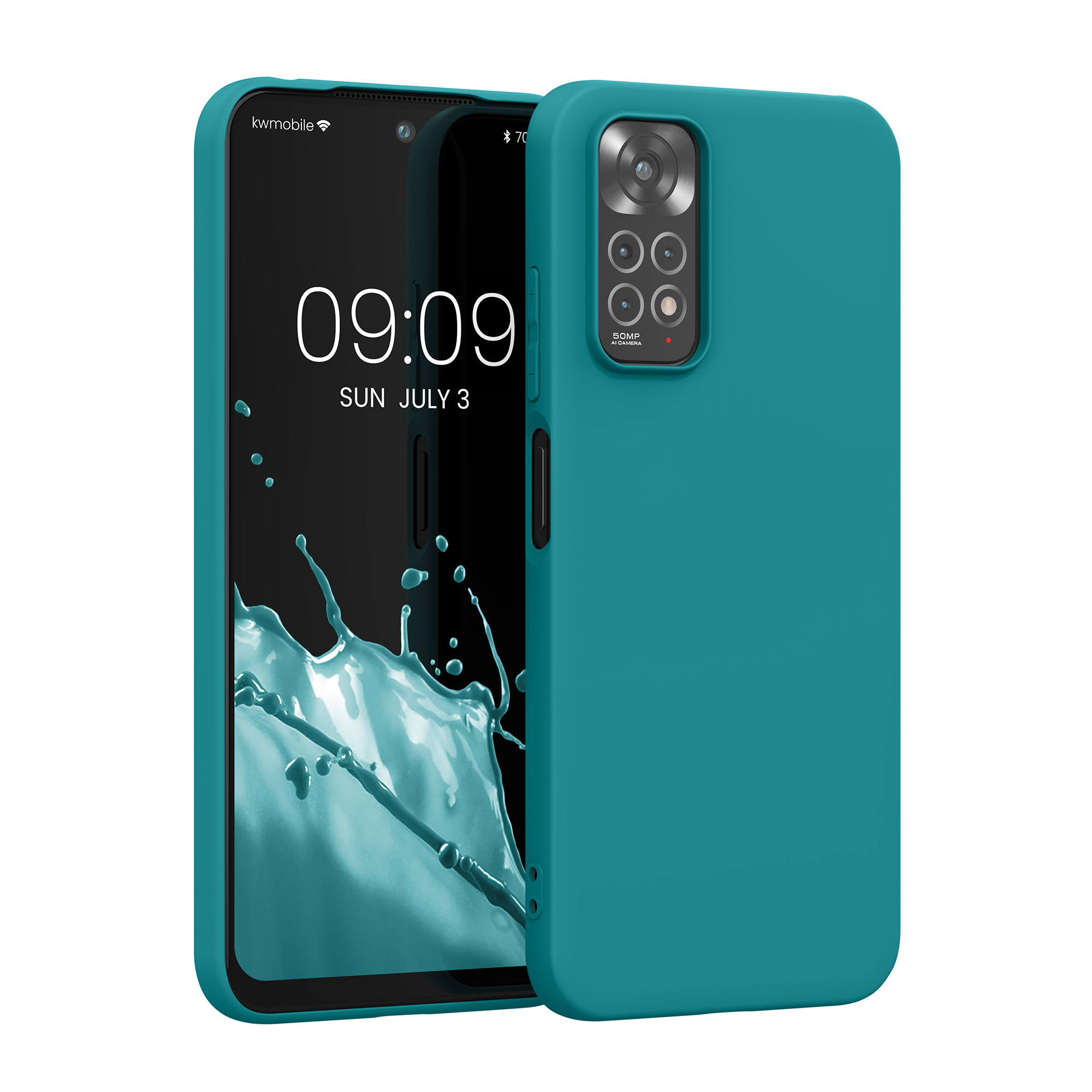Kryt Xiaomi Redmi Note 11 silikonový TPU modrozelená matná kwmobile