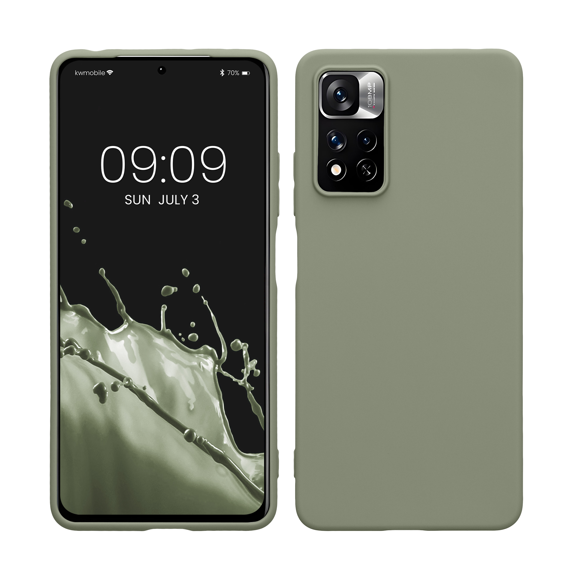 Kryt Xiaomi Redmi Note 11 Pro silikonový TPU šedozelená kwmobile