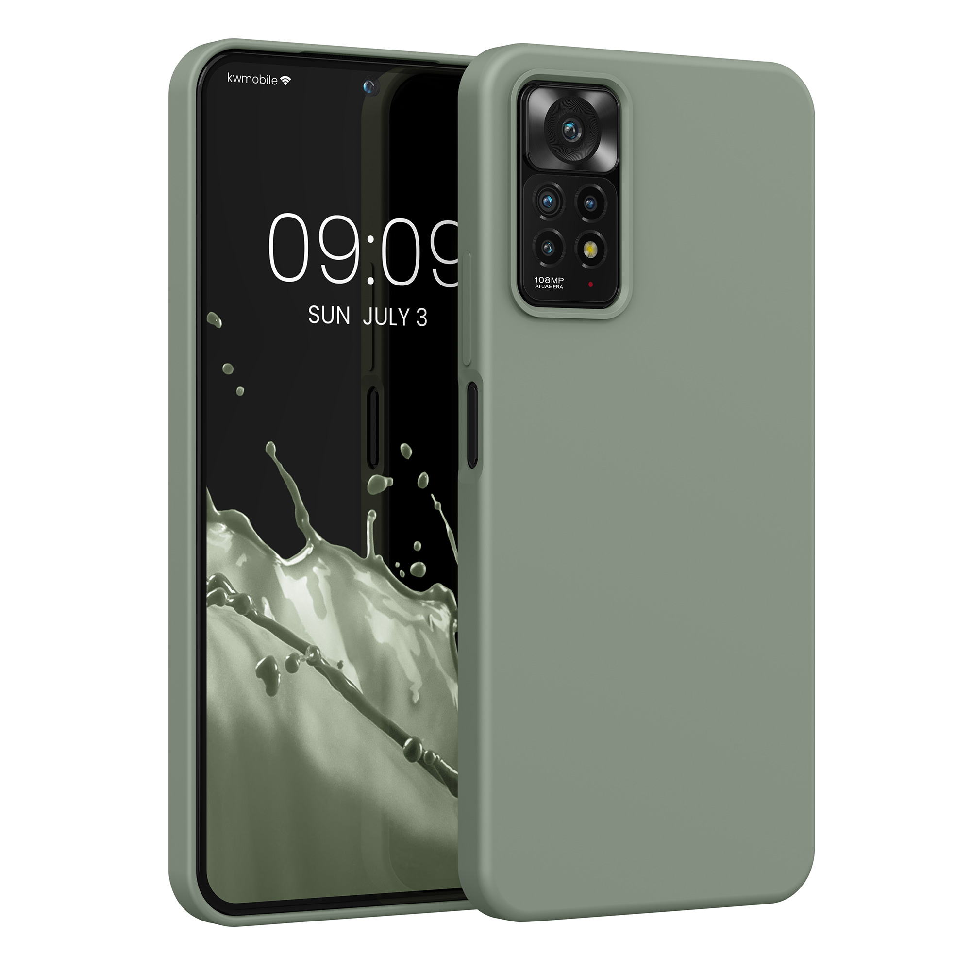 Kryt Xiaomi Redmi Note 11 Pro silikonový TPU šedozelená kwmobile