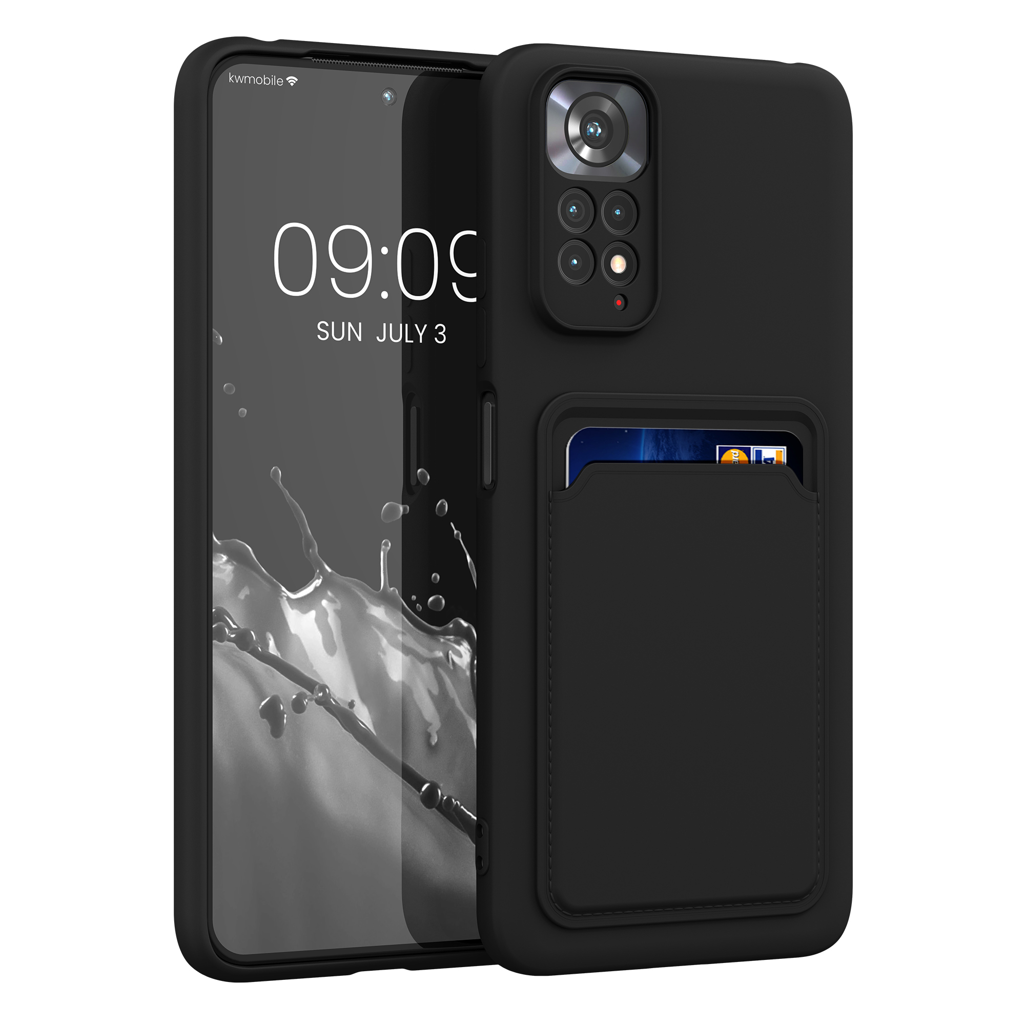 Pouzdro pro Xiaomi Redmi Note 11 / Note 11S s přihrádkou na kartu kwmobile kapsa na kartu TPU - matná černá