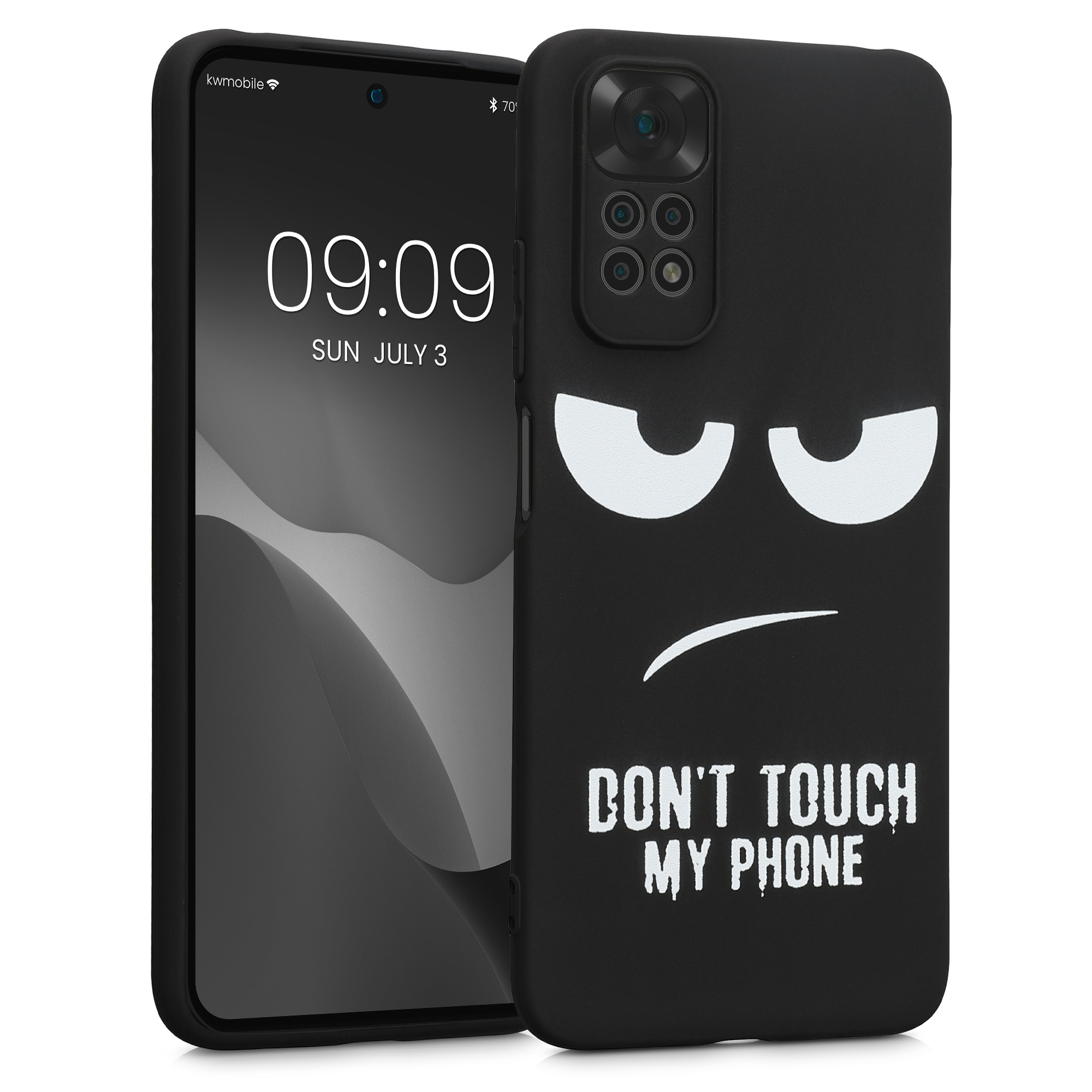 Kryt Xiaomi Redmi Note 11 Don't Touch TPU bílá/černá kwmobile
