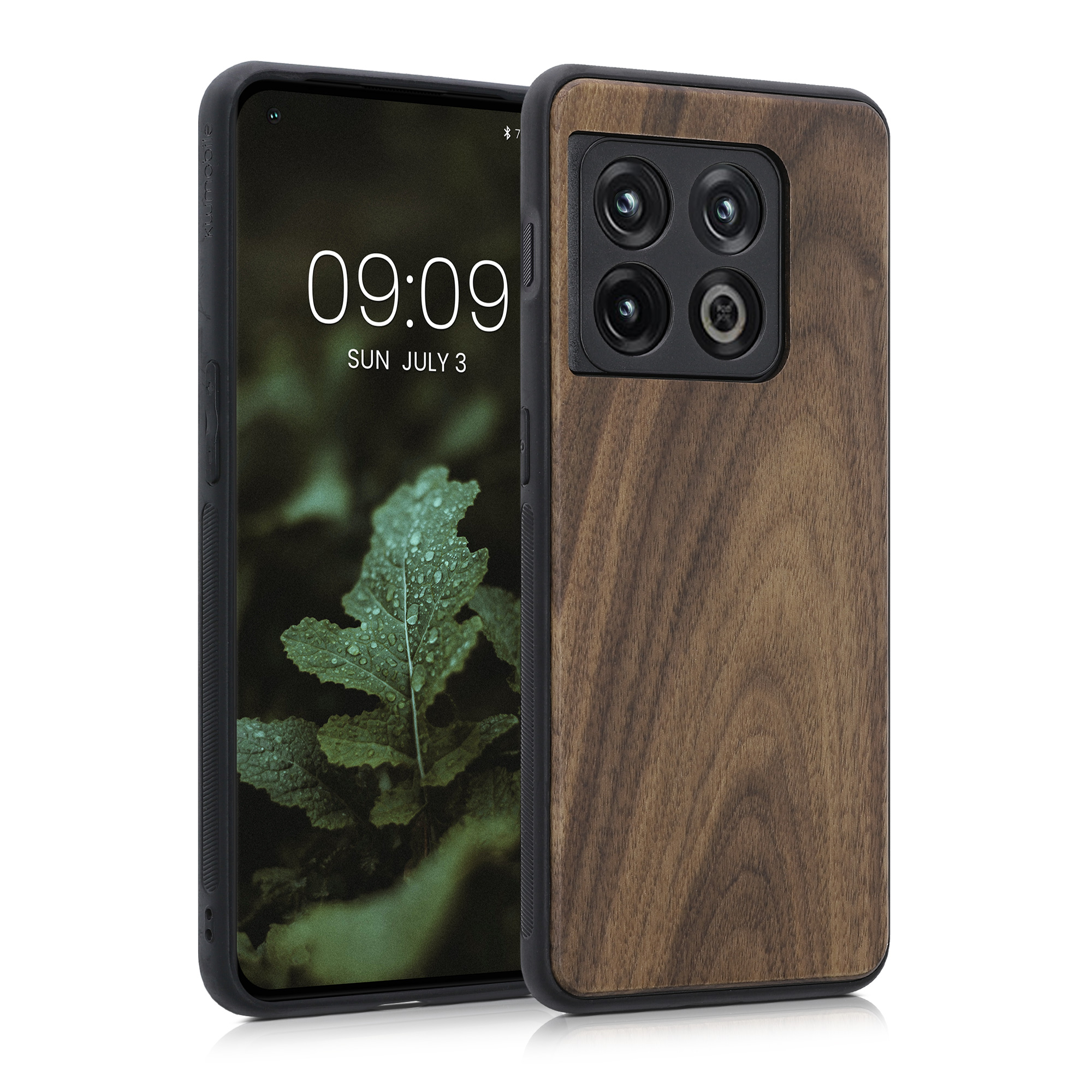 Dřevěný kryt na mobil OnePlus 10 Pro 5G kwmobile tmavě hnědý