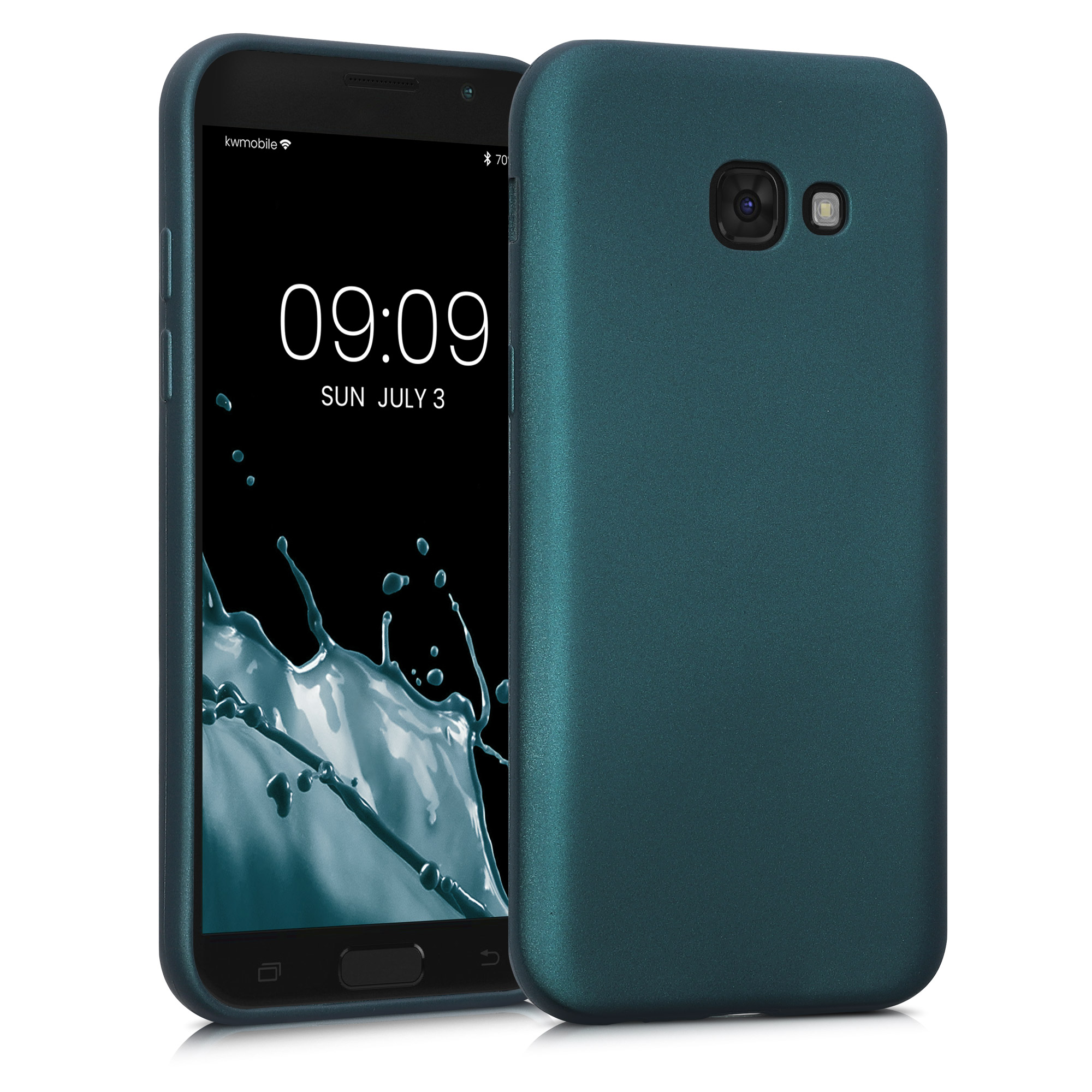 Kryt na mobil Samsung Galaxy A5 (2017) kwmobile TPU metalický Metalická petrolejová
