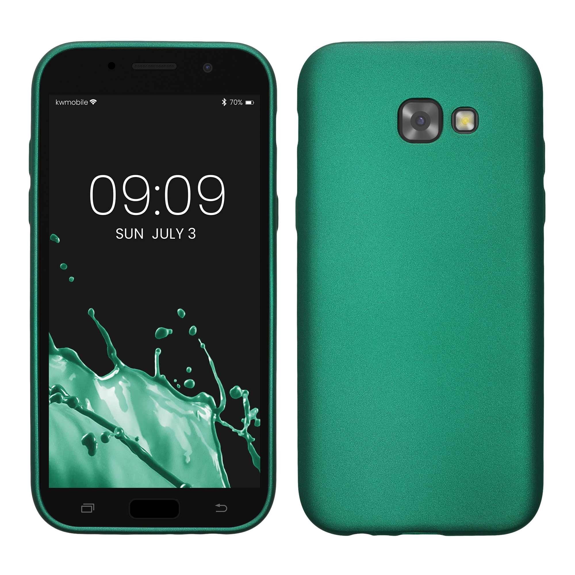 Kryt na mobil Samsung Galaxy A5 (2017) kwmobile TPU metalický Tmavě metalická zelená