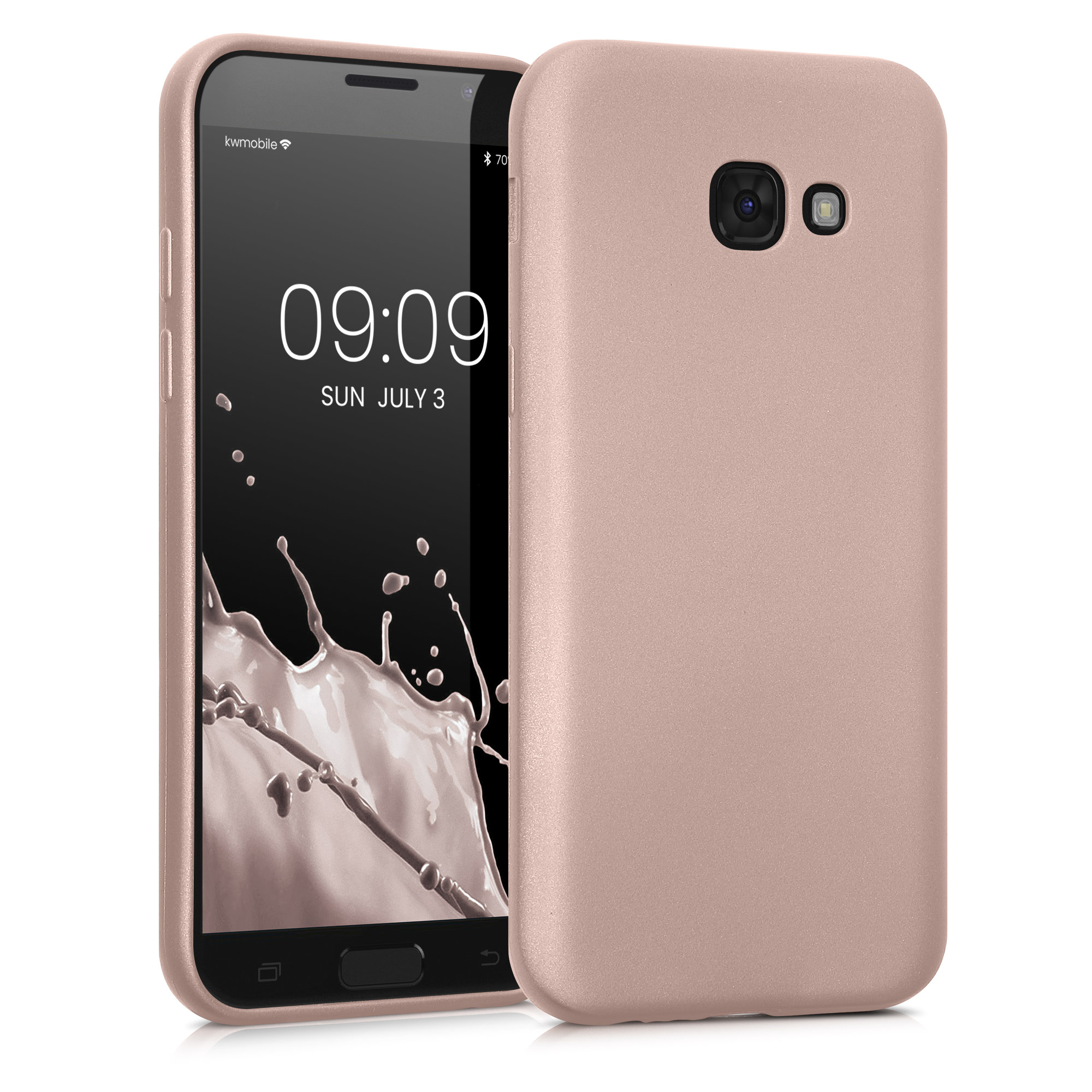 Kryt na mobil Samsung Galaxy A5 (2017) kwmobile TPU metalický Metalická růžová zlatá