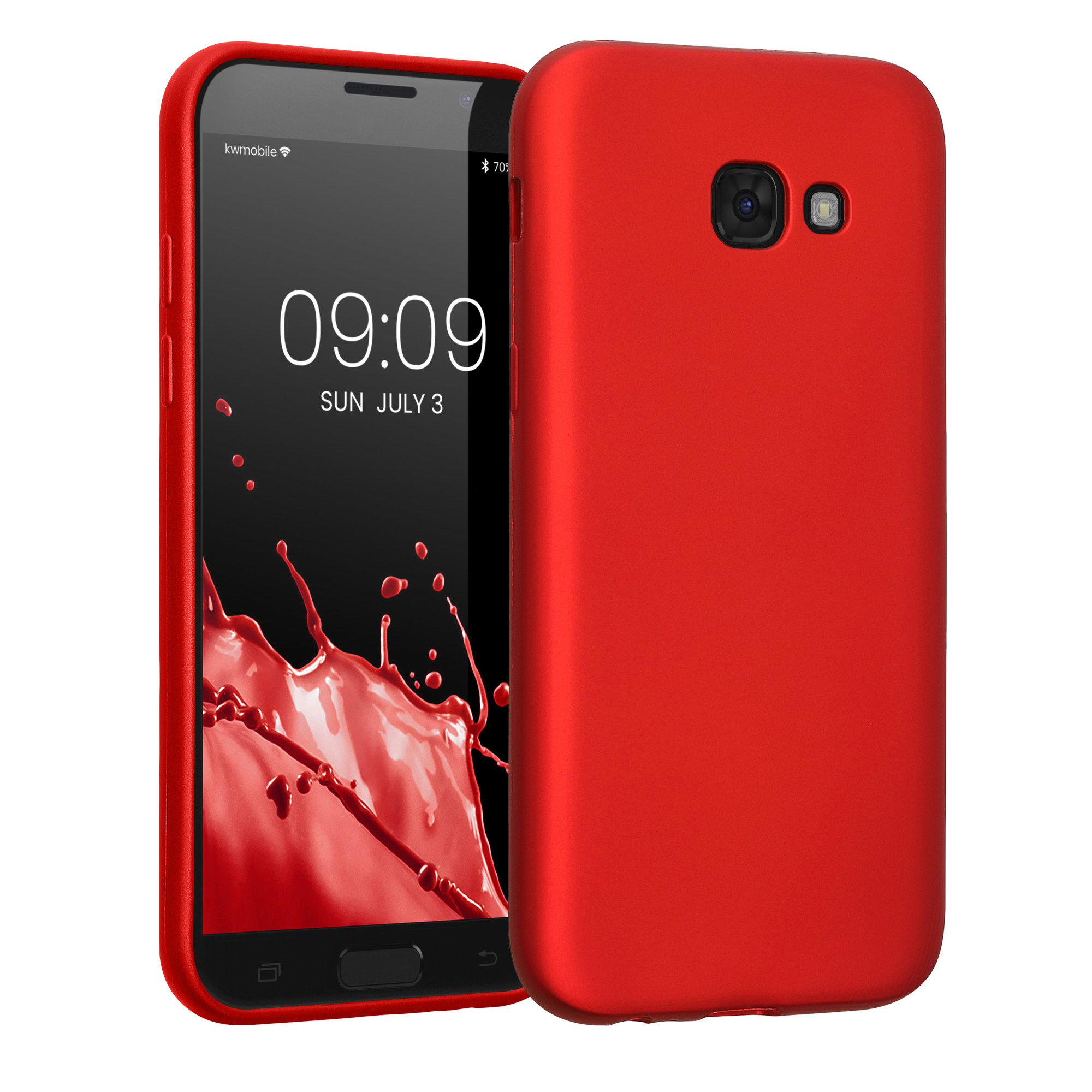 Kryt na mobil Samsung Galaxy A5 (2017) kwmobile TPU metalický Metalická tmavě červená