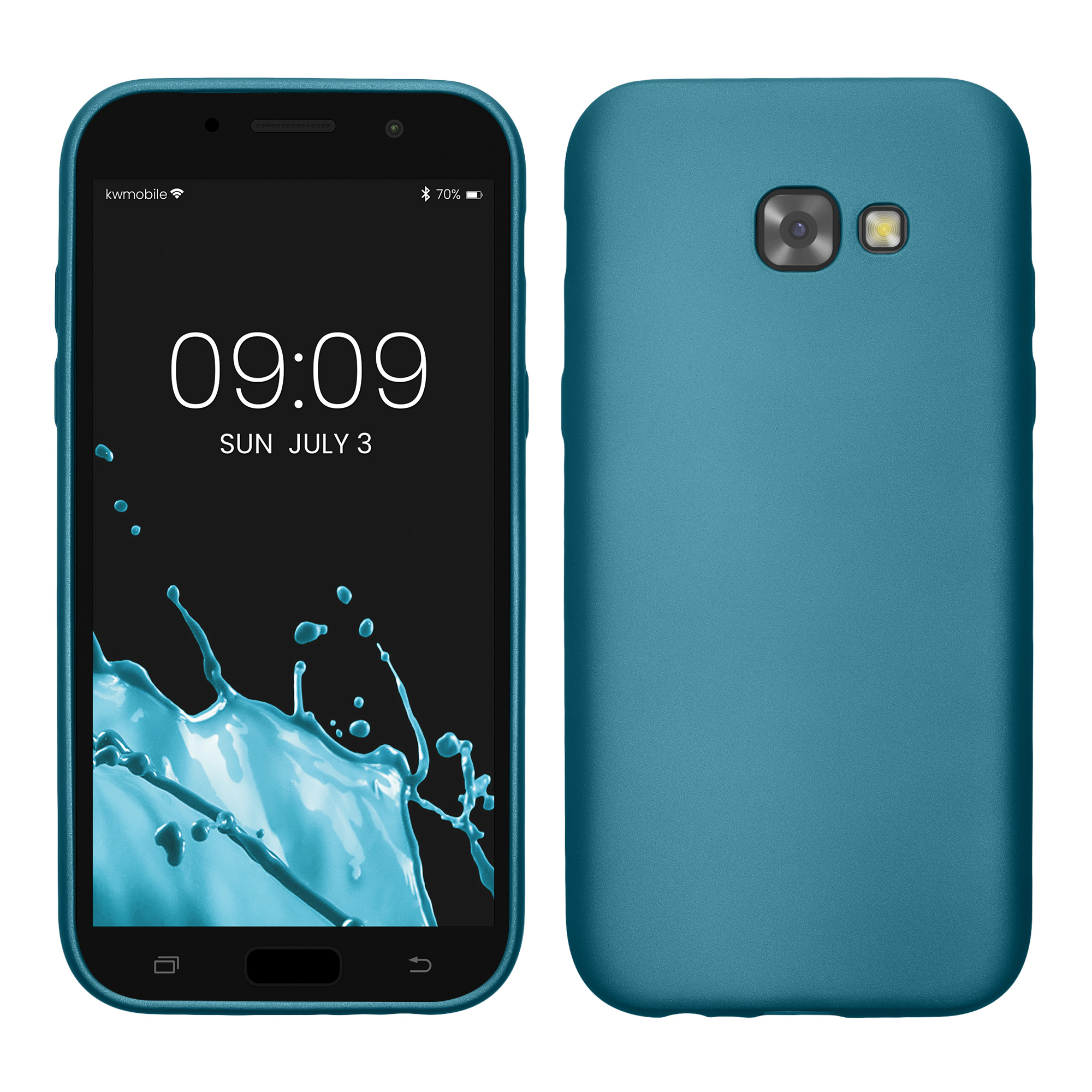 Kryt na mobil Samsung Galaxy A5 (2017) kwmobile TPU metalický Metalická karibská modrá