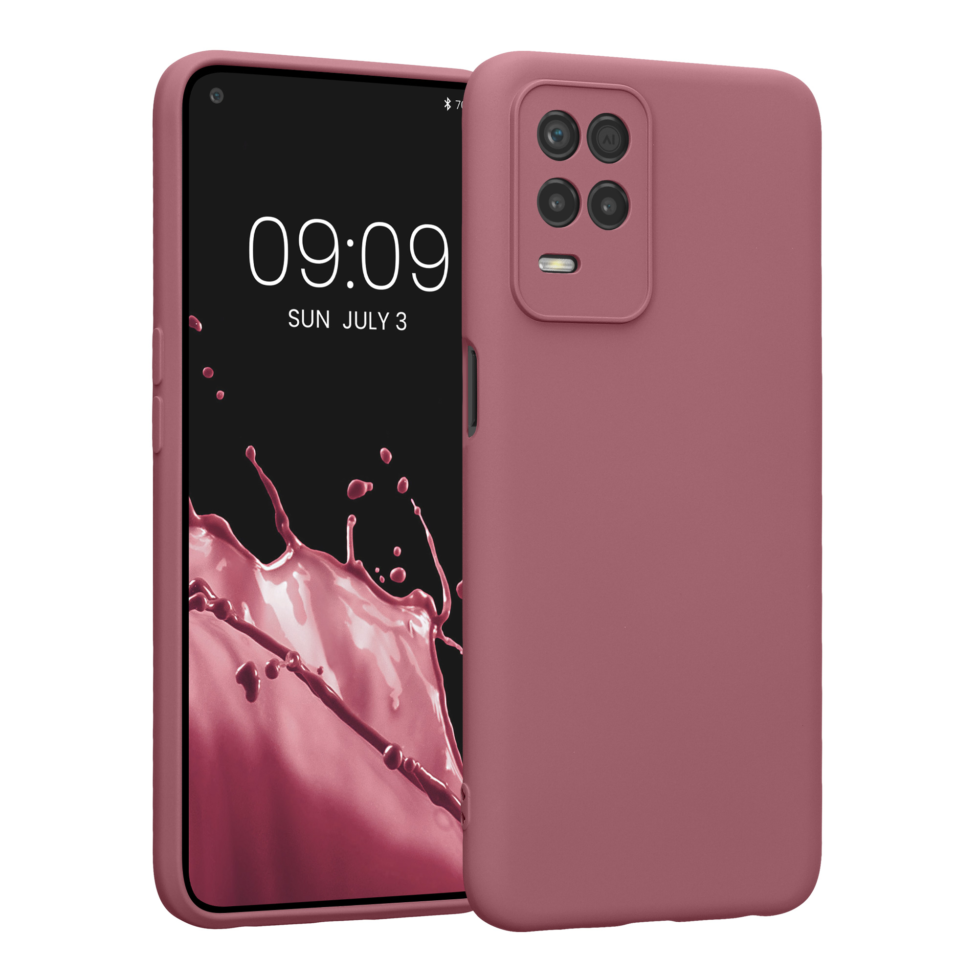 Kryt na mobil Realme 8 (5G) / Narzo 30 (5G) kwmobile TPU matný tmavě růžová