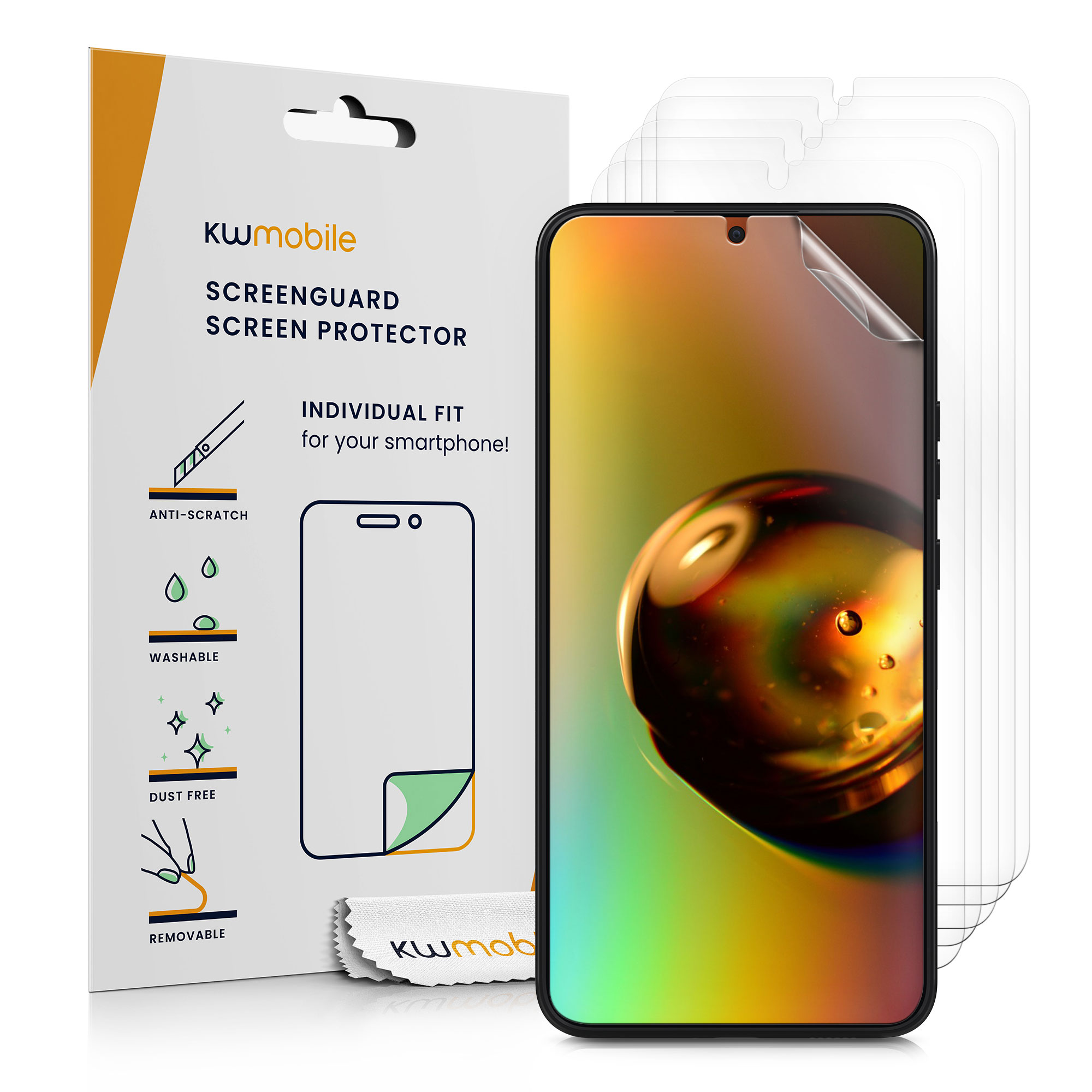 6ks Ochranná fólie Galaxy S22 Plus kwmobile čirá transparentní